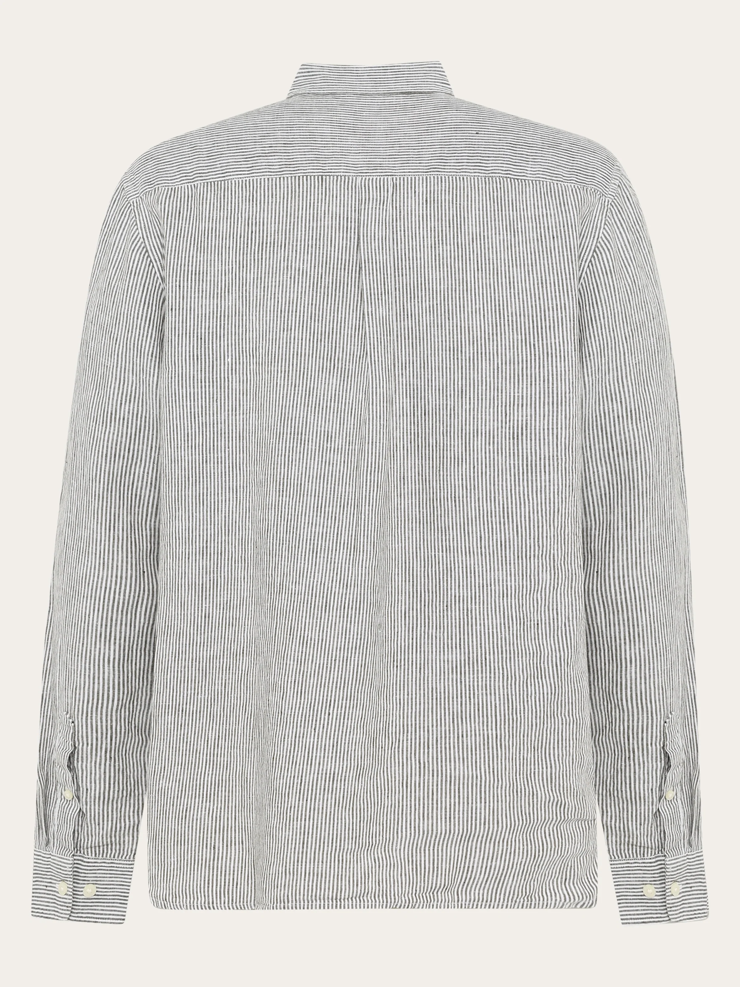 Linen stripe shirt - Burned Olive - Image 5
