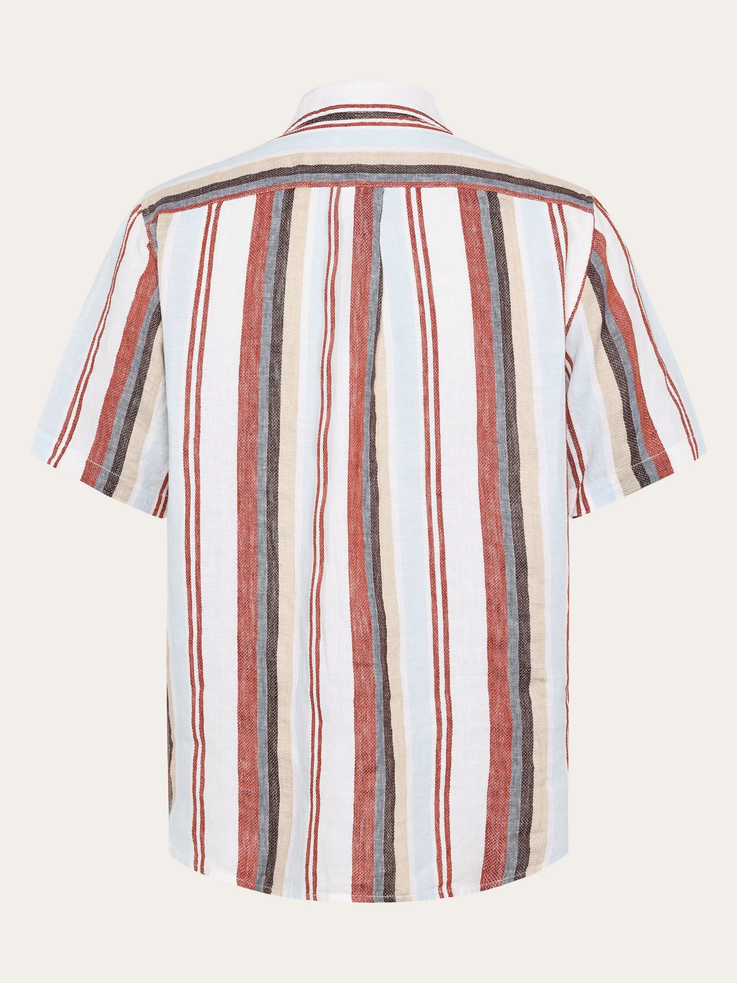 Linen stripe short sleeve shirt - Multi color stripe - Image 6
