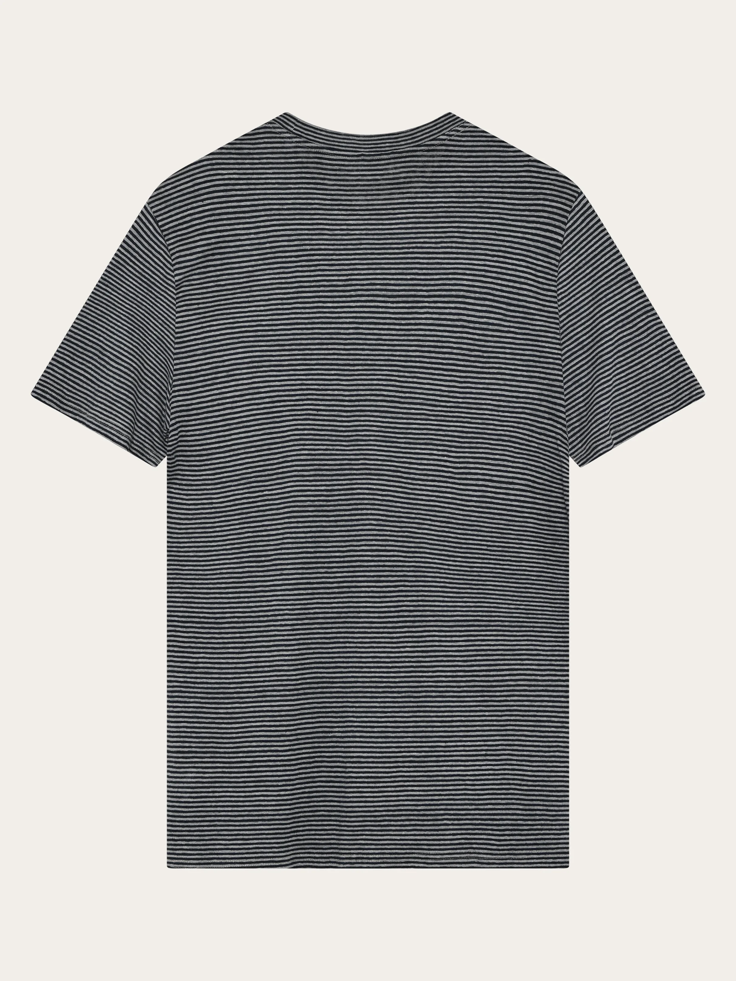 Linen stripe t-shirt - Navy - Image 4