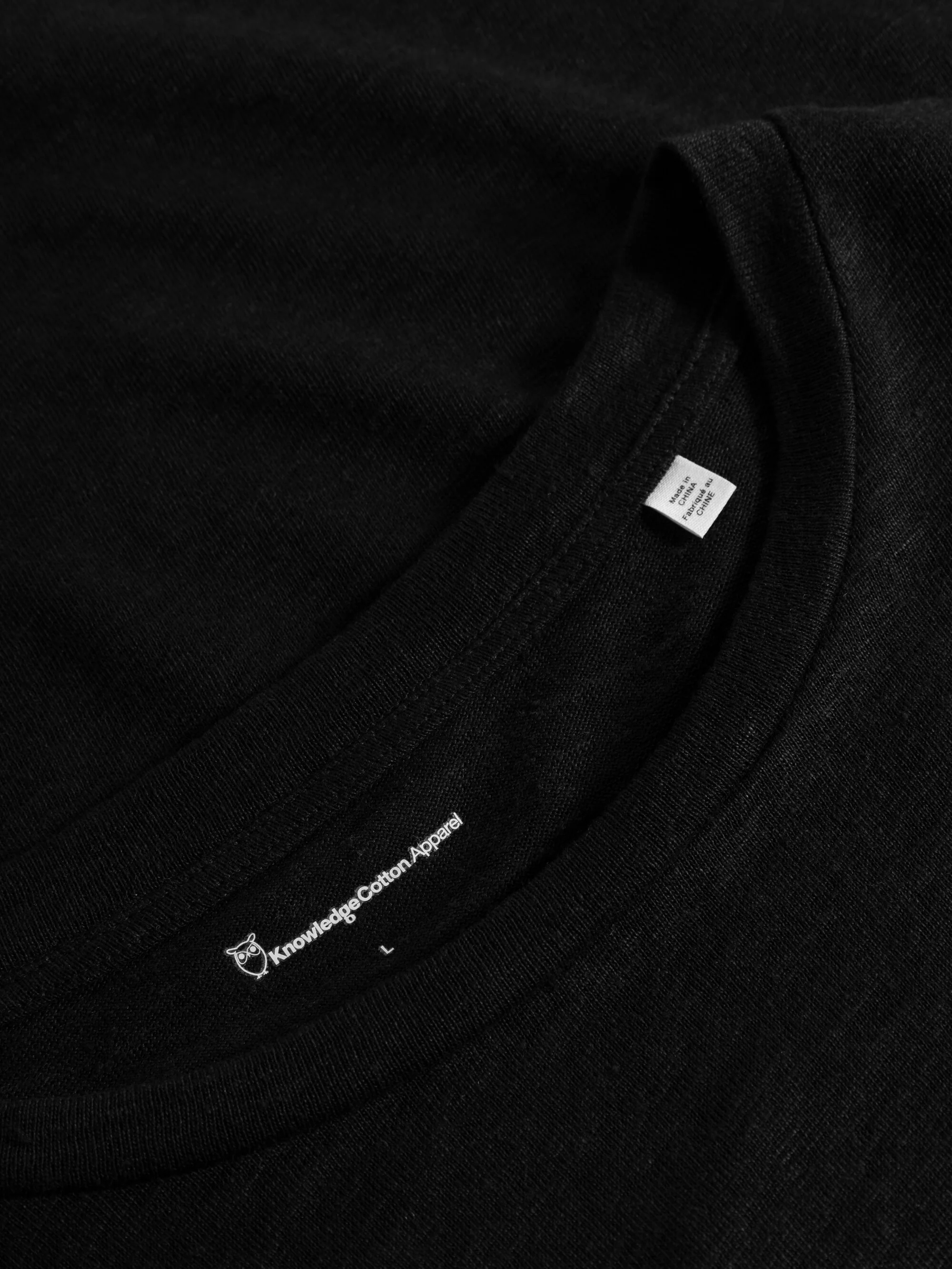 Linen t-shirt - Black Jet - Image 3