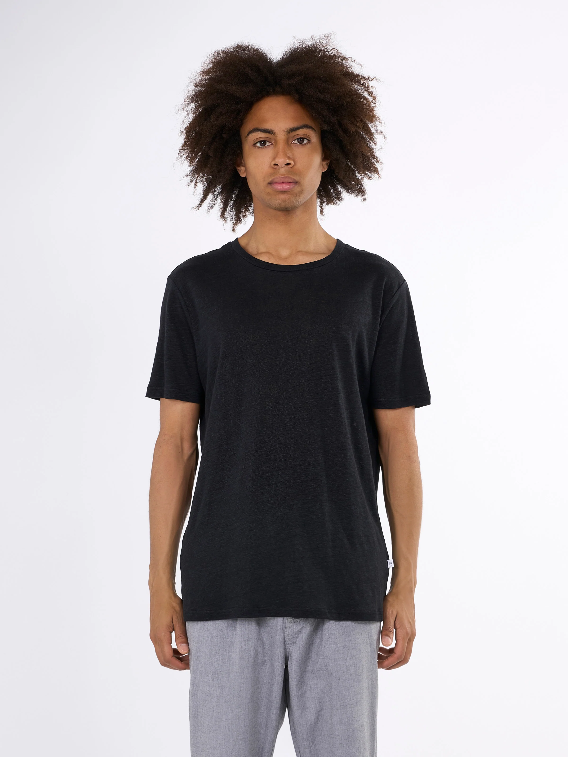 Linen t-shirt - Black Jet - Image 6
