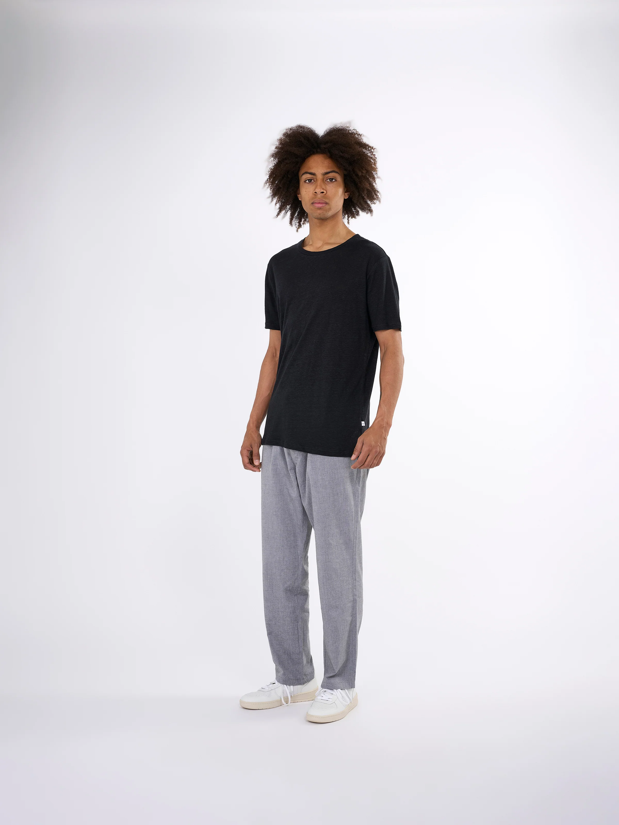 Linen t-shirt - Black Jet - Image 7