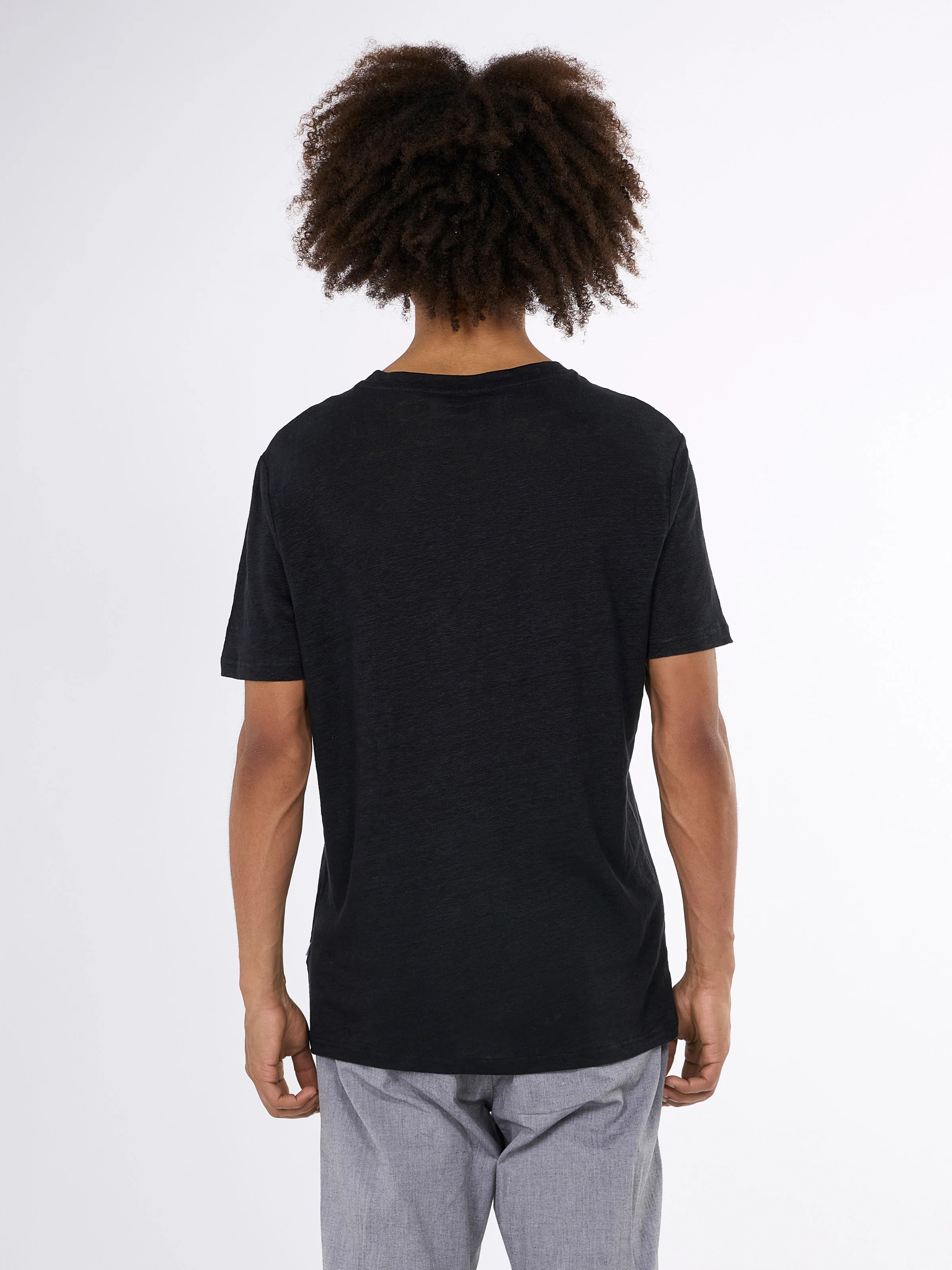 Linen t-shirt - Black Jet - Image 8