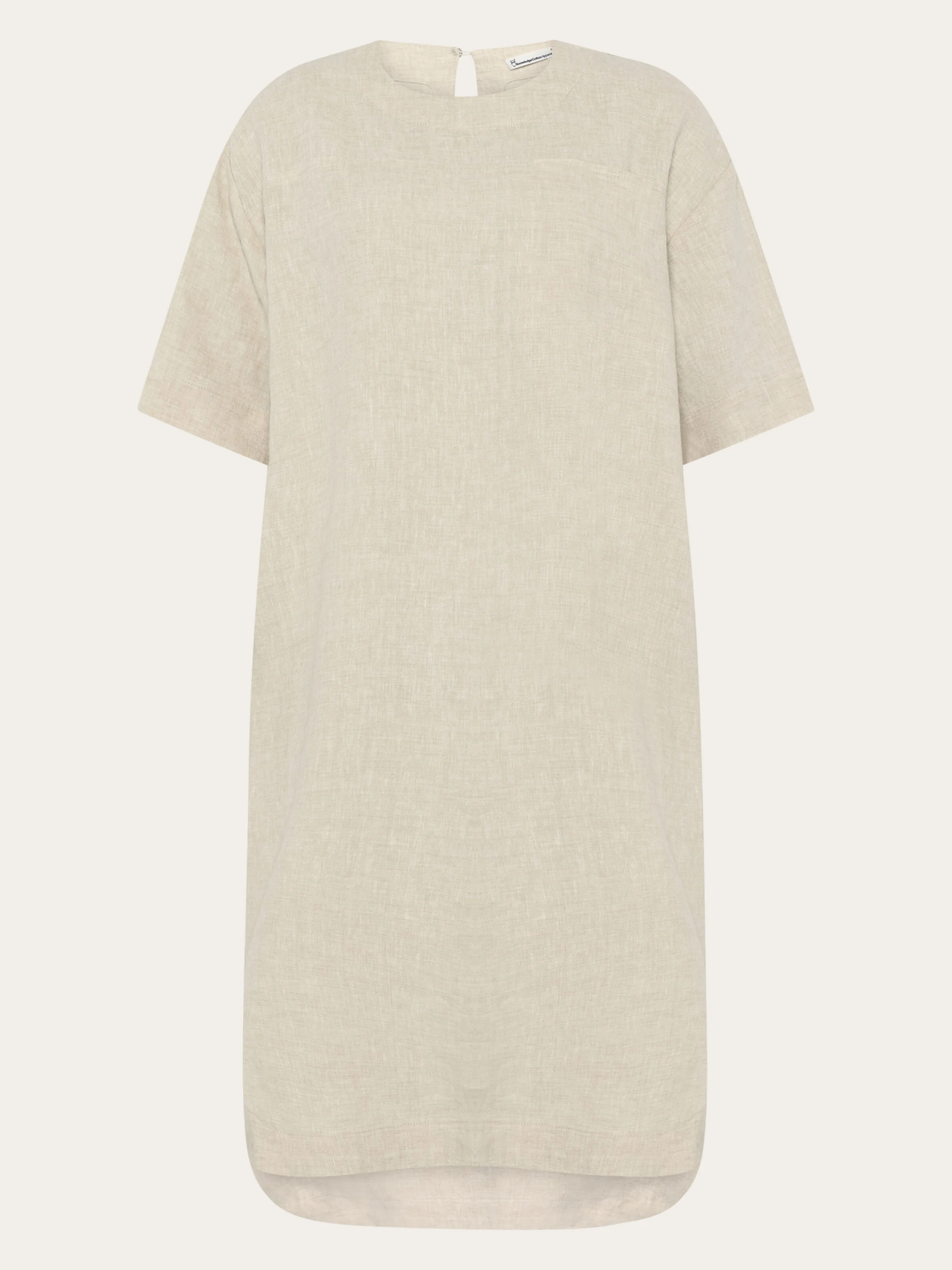 Linen t-shirt dress - Yarndyed Light feather gray