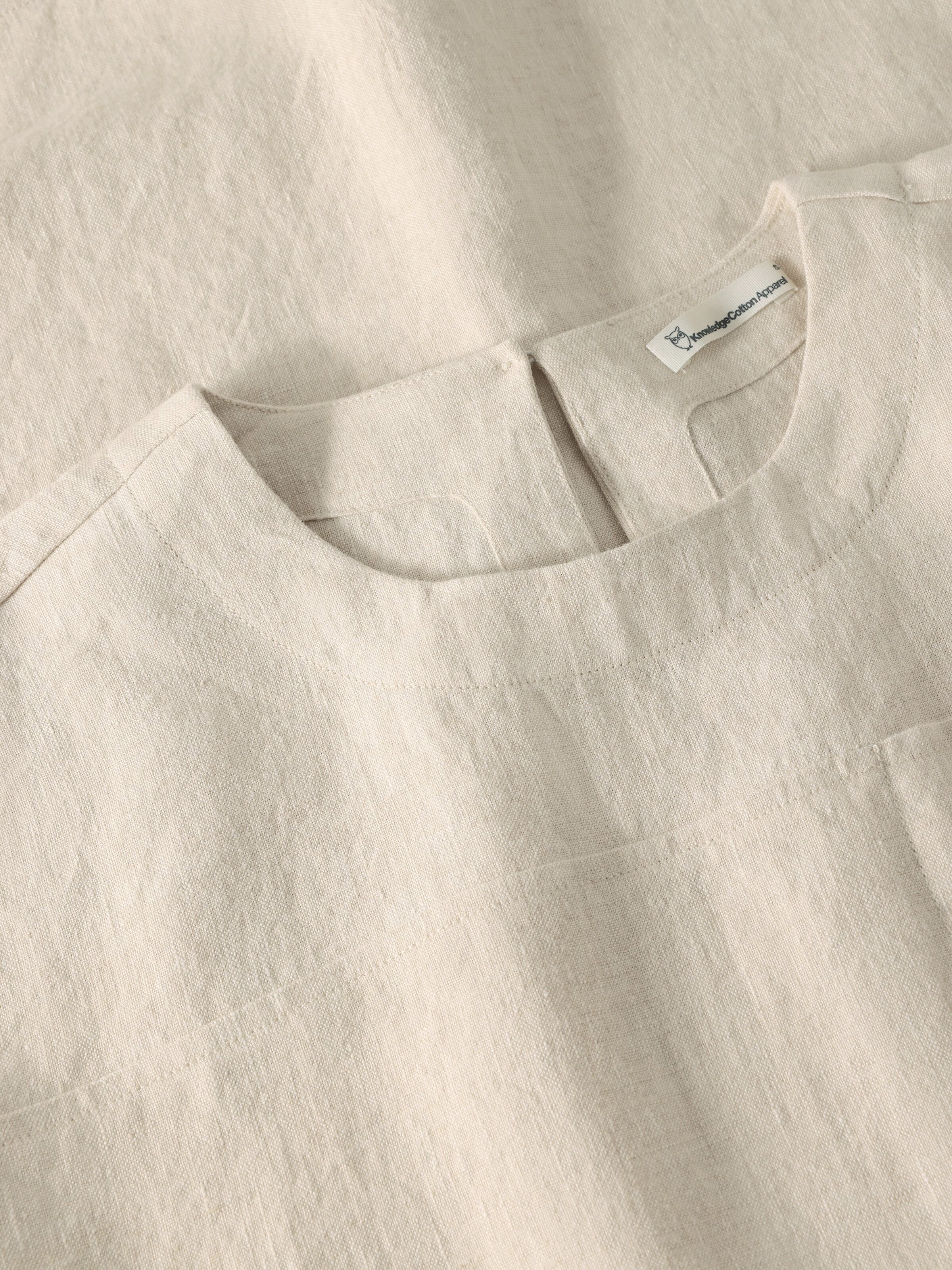 Linen t-shirt dress - Yarndyed Light feather gray - Image 2