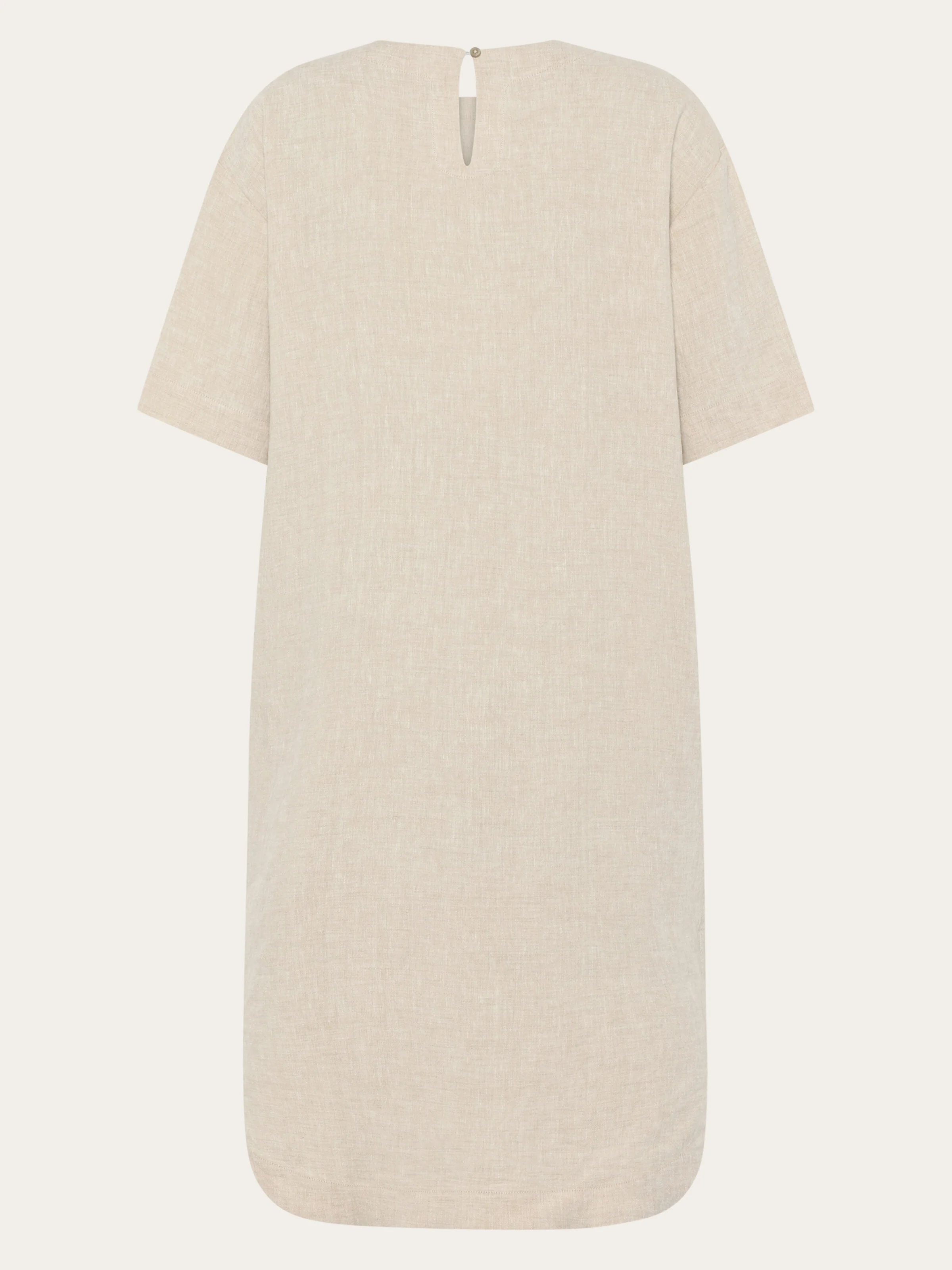 Linen t-shirt dress - Yarndyed Light feather gray - Image 3