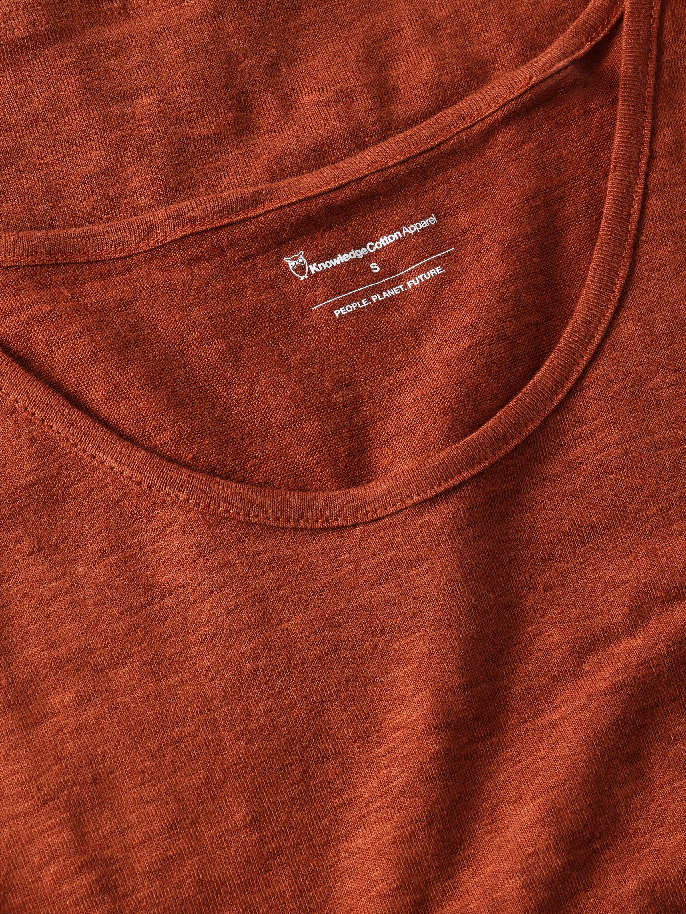 Linen tank top - Burnt Brick - Image 2