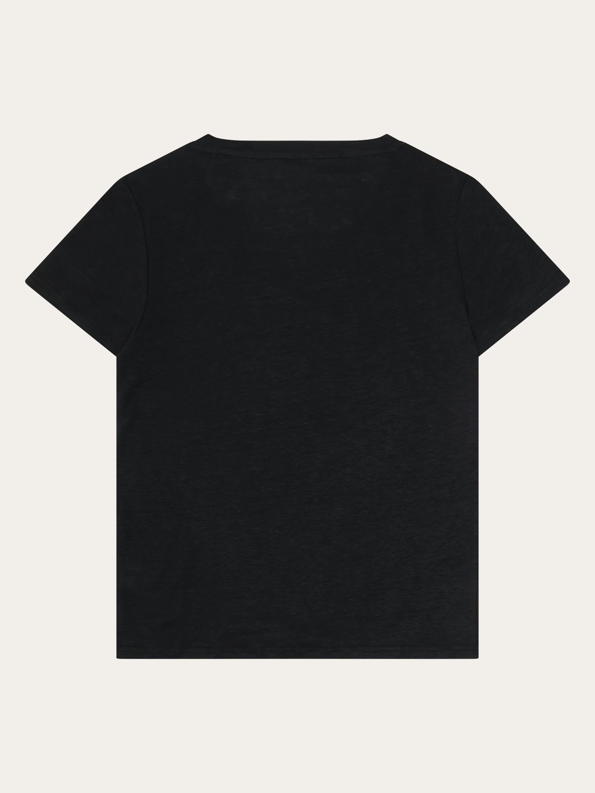 Linen v-neck t-shirt - Black Jet - Image 3