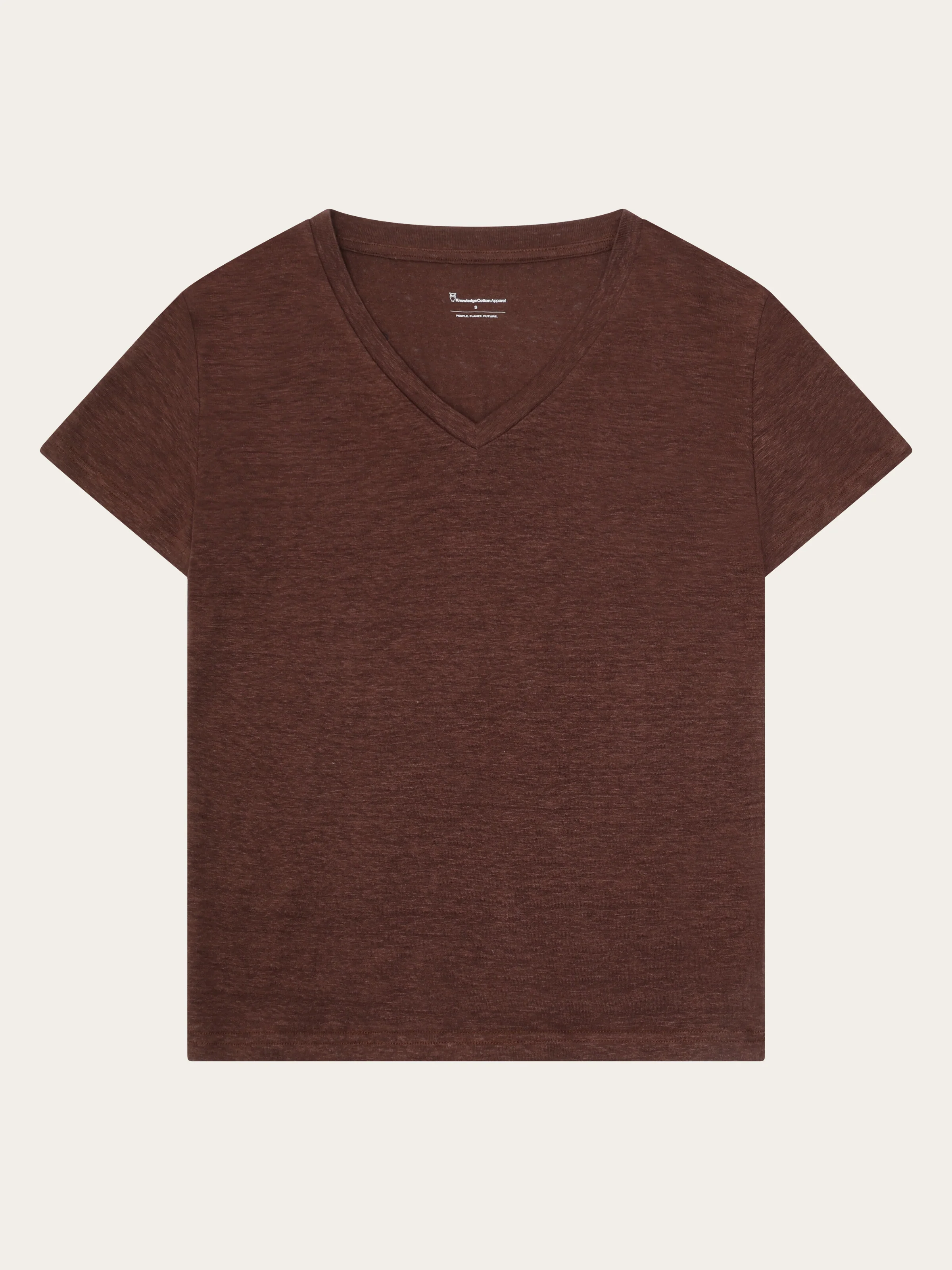 Linen v-neck t-shirt - Shaved Chocolate