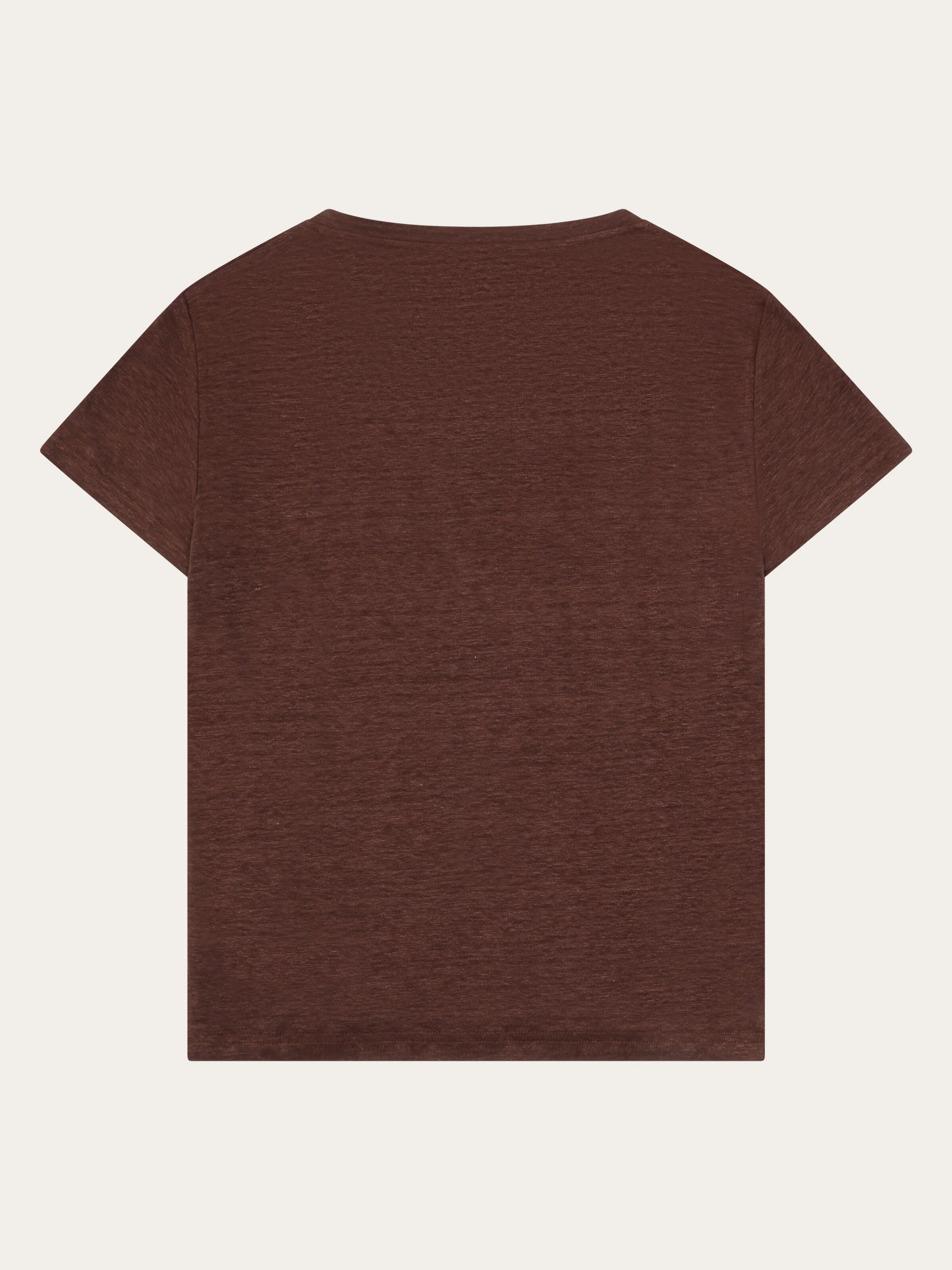Linen v-neck t-shirt - Shaved Chocolate - Image 4