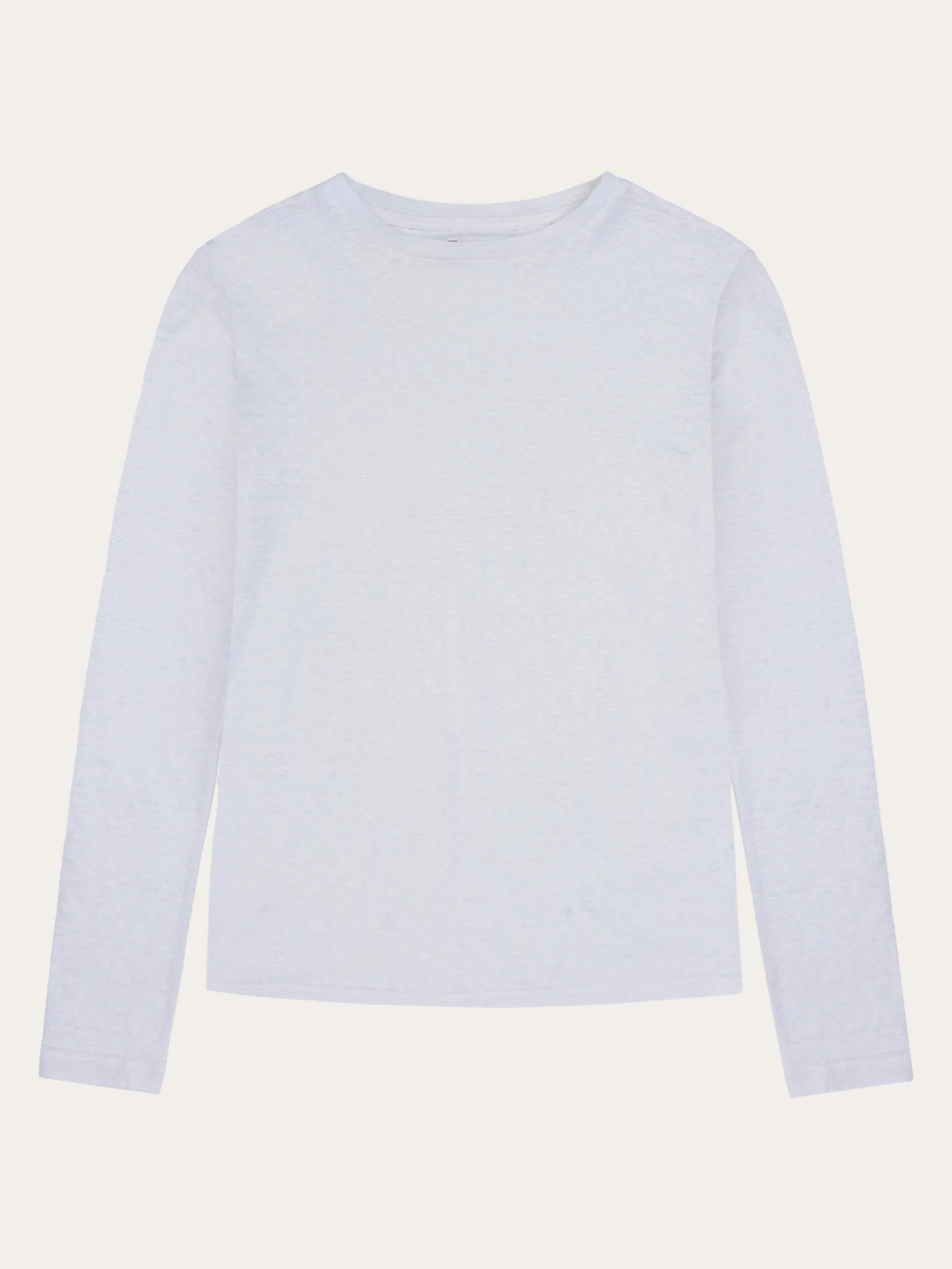 Long sleeve linen t-shirt - GOTS/Vegan - Bright White