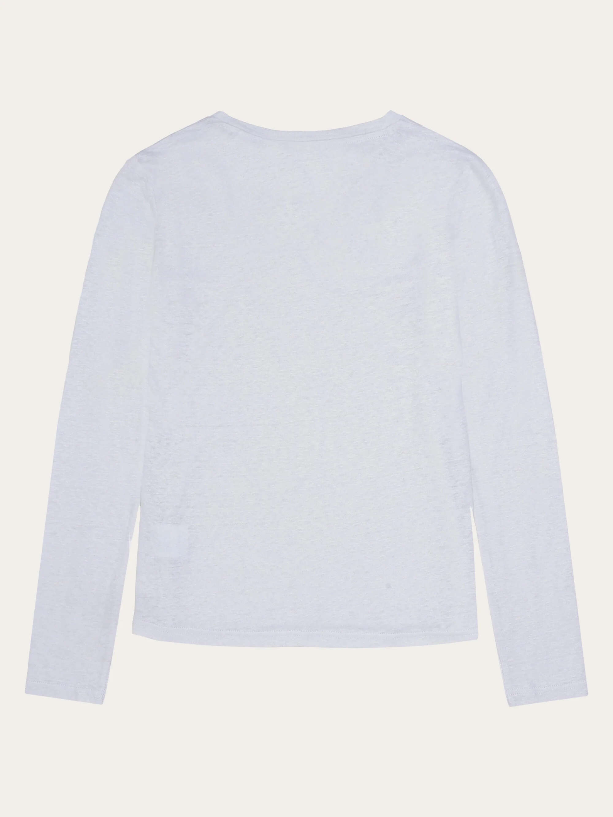 Long sleeve linen t-shirt - GOTS/Vegan - Bright White - Image 7