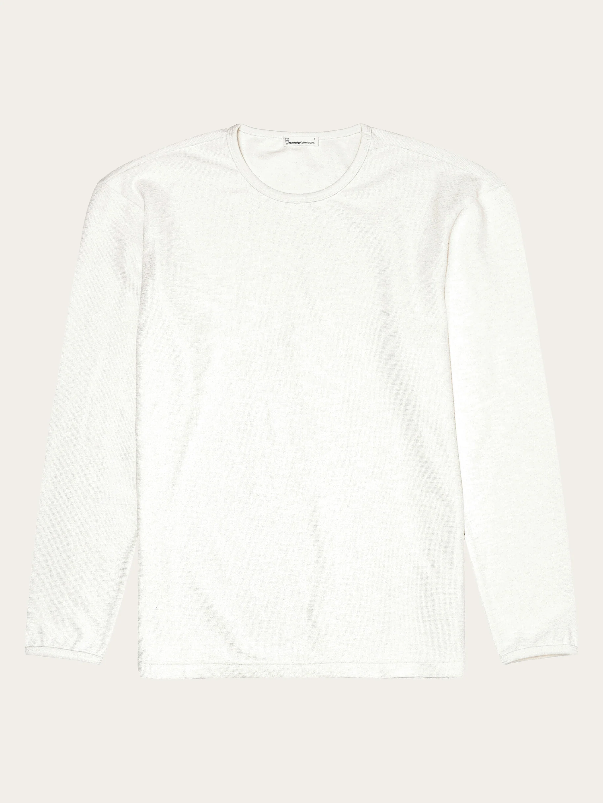 Long sleeved structured slub sweat - GOTS/Vegan - Egret