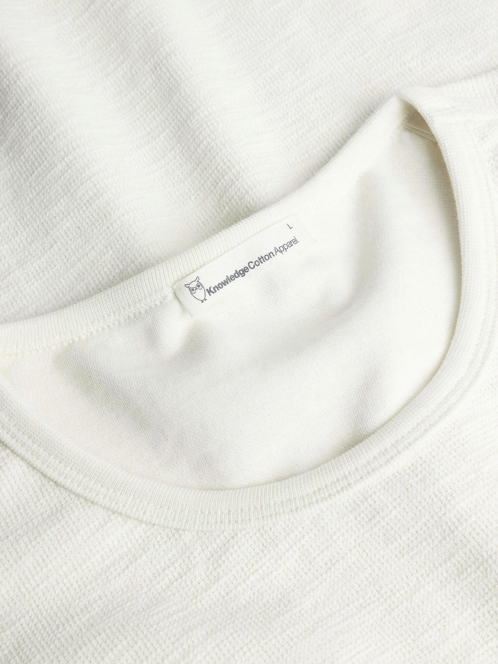 Long sleeved structured slub sweat - GOTS/Vegan - Egret - Image 4