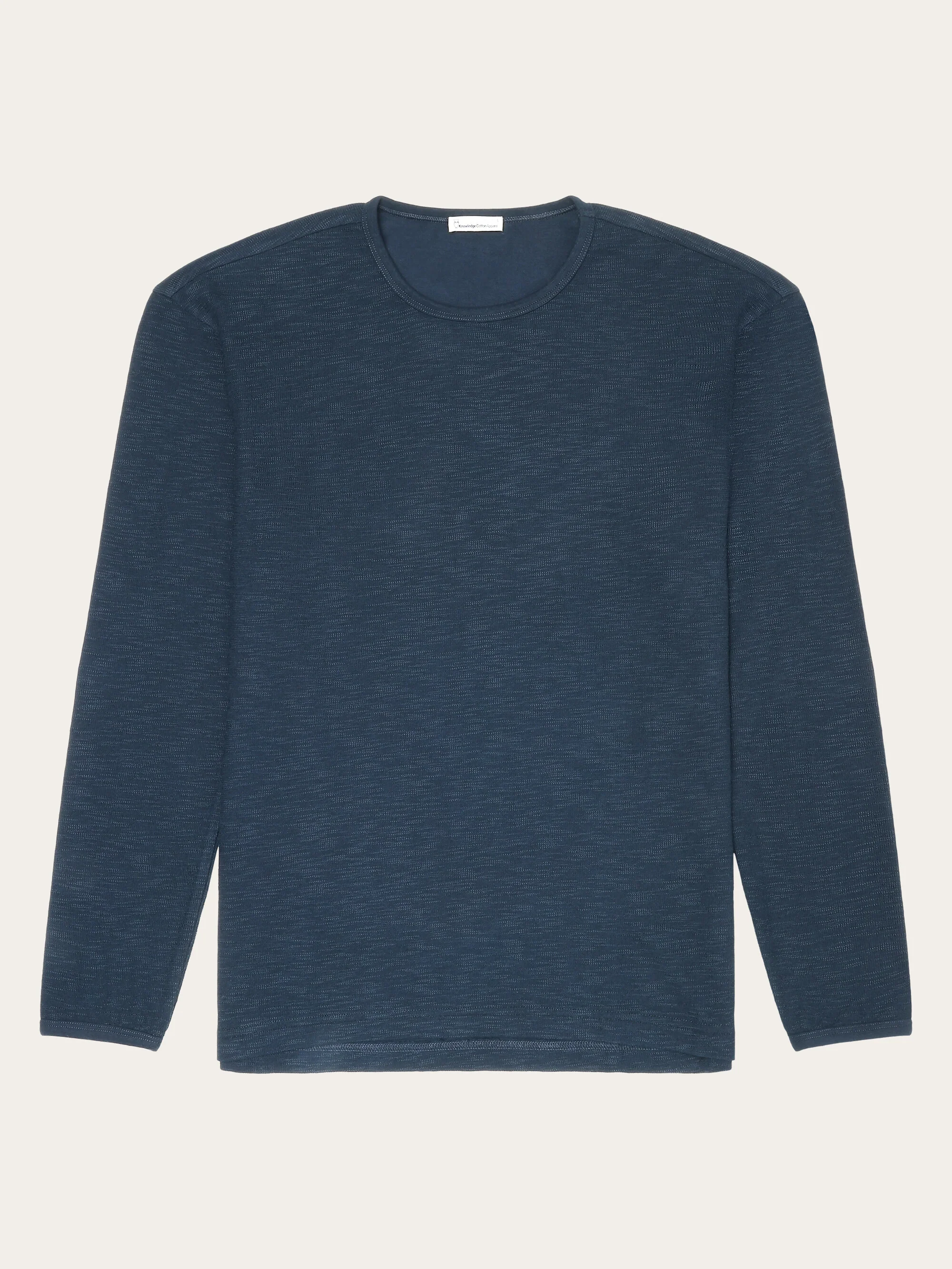 Long sleeved structured slub sweat - GOTS/Vegan - Total Eclipse
