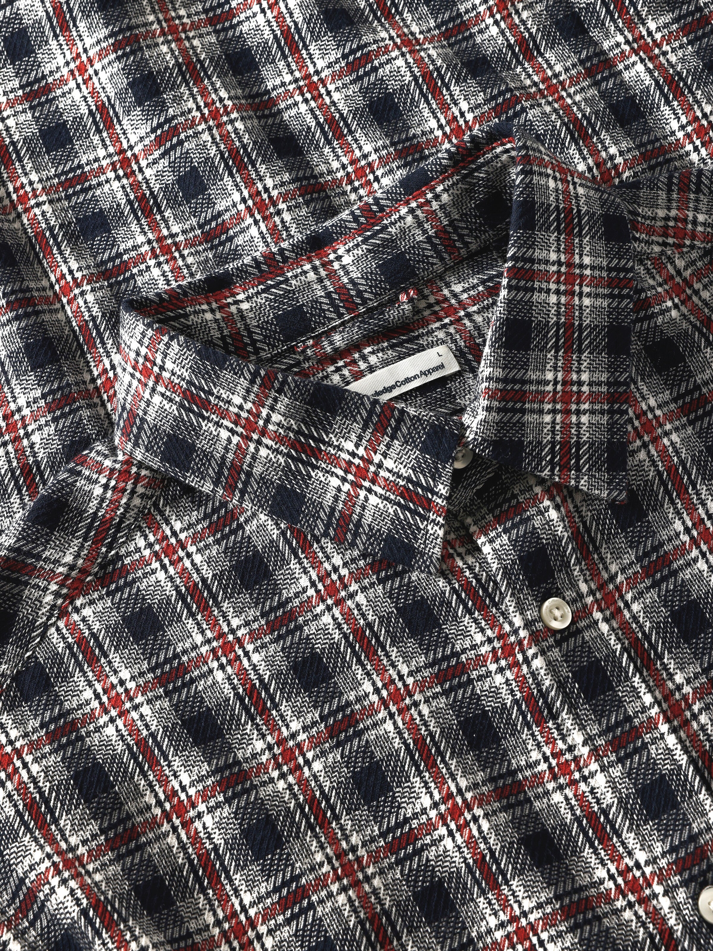 Loose check shirt - Navy - Image 2