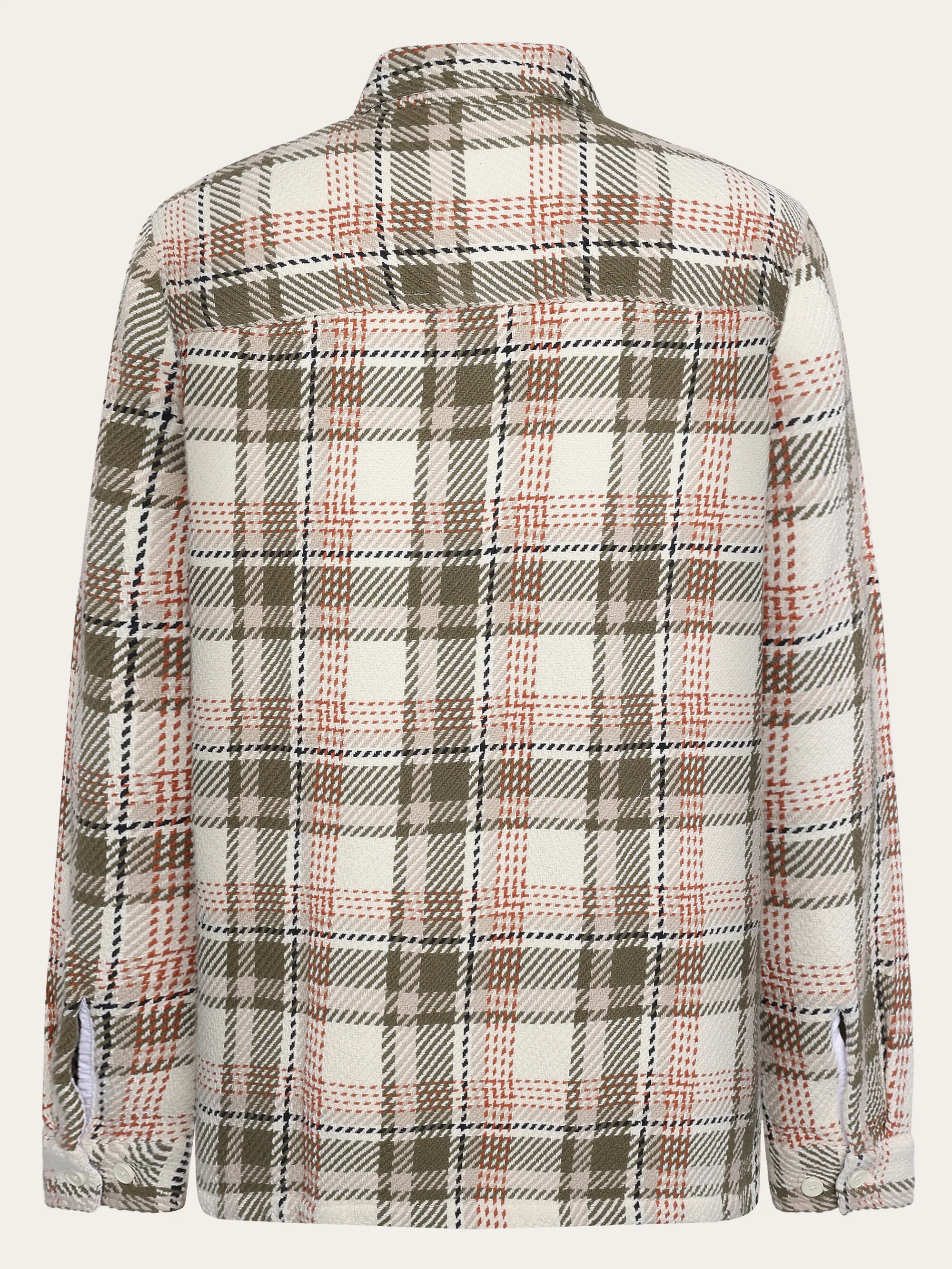 Loose fit checkered flannel shirt - Creme check - Image 3