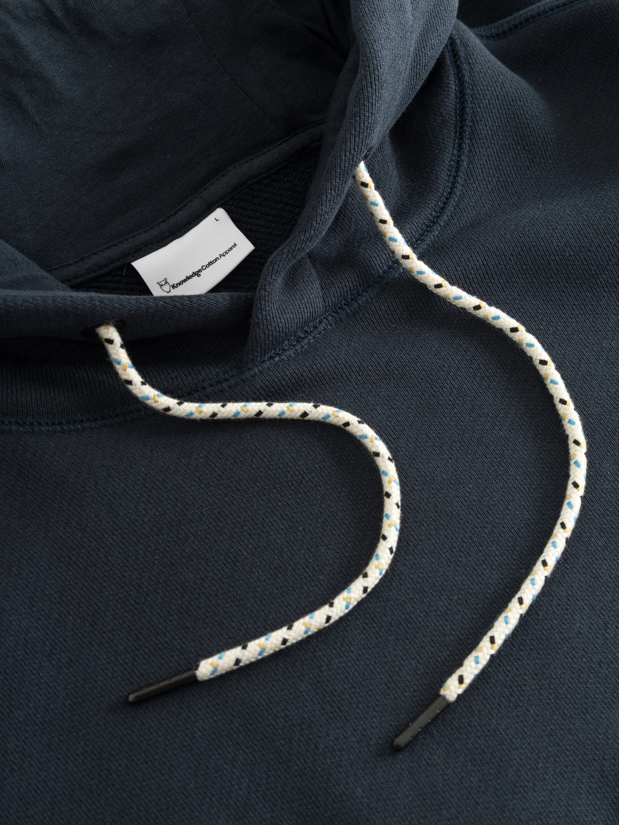 Loose fit hood kangaroo pocket sweat with embroidery at chest - Total Eclipse - Image 5