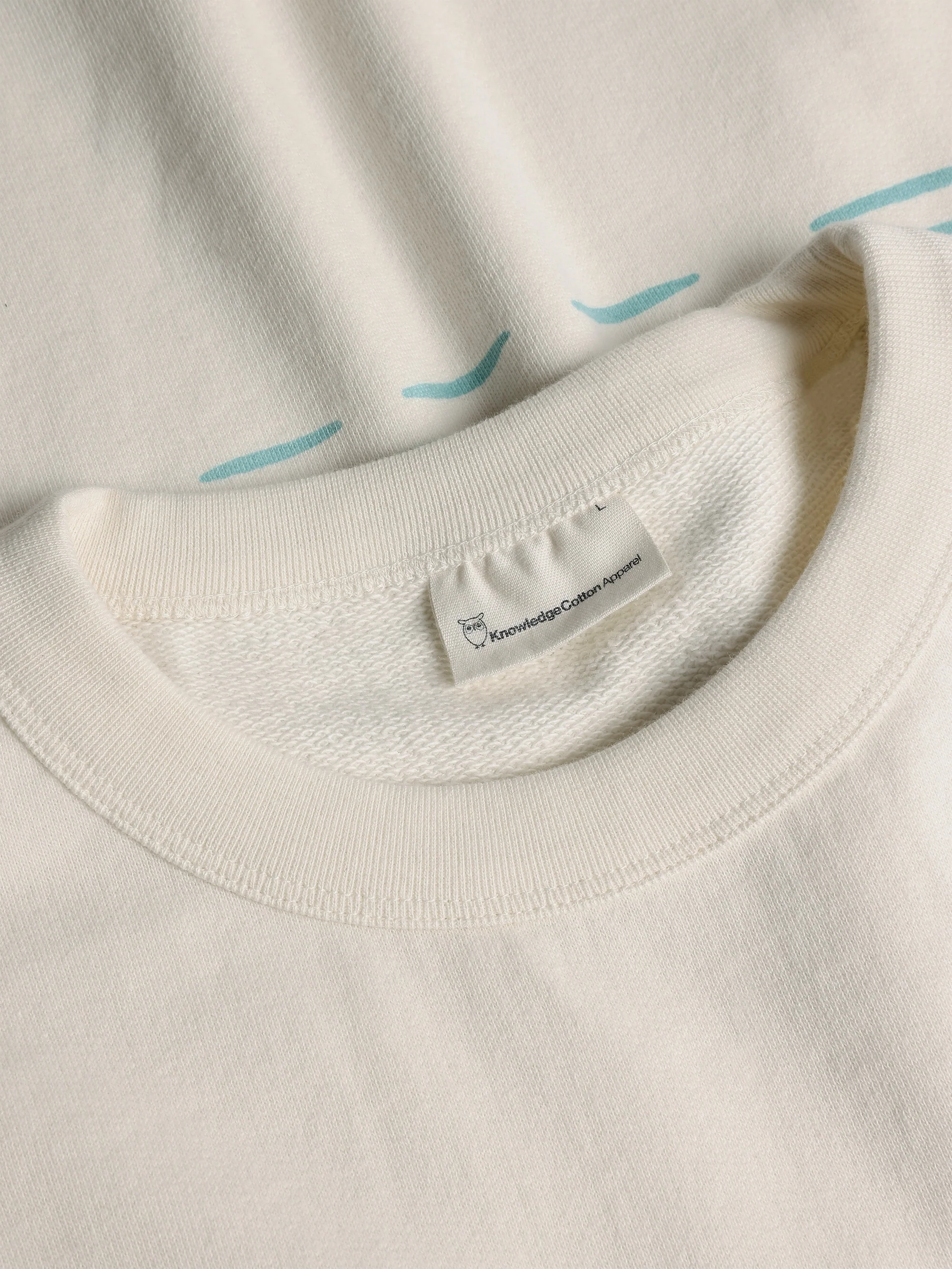 Loose fit sweat camping back print - Regenerative Organic Certified™ - GOTS/Vegan - Egret - Image 3
