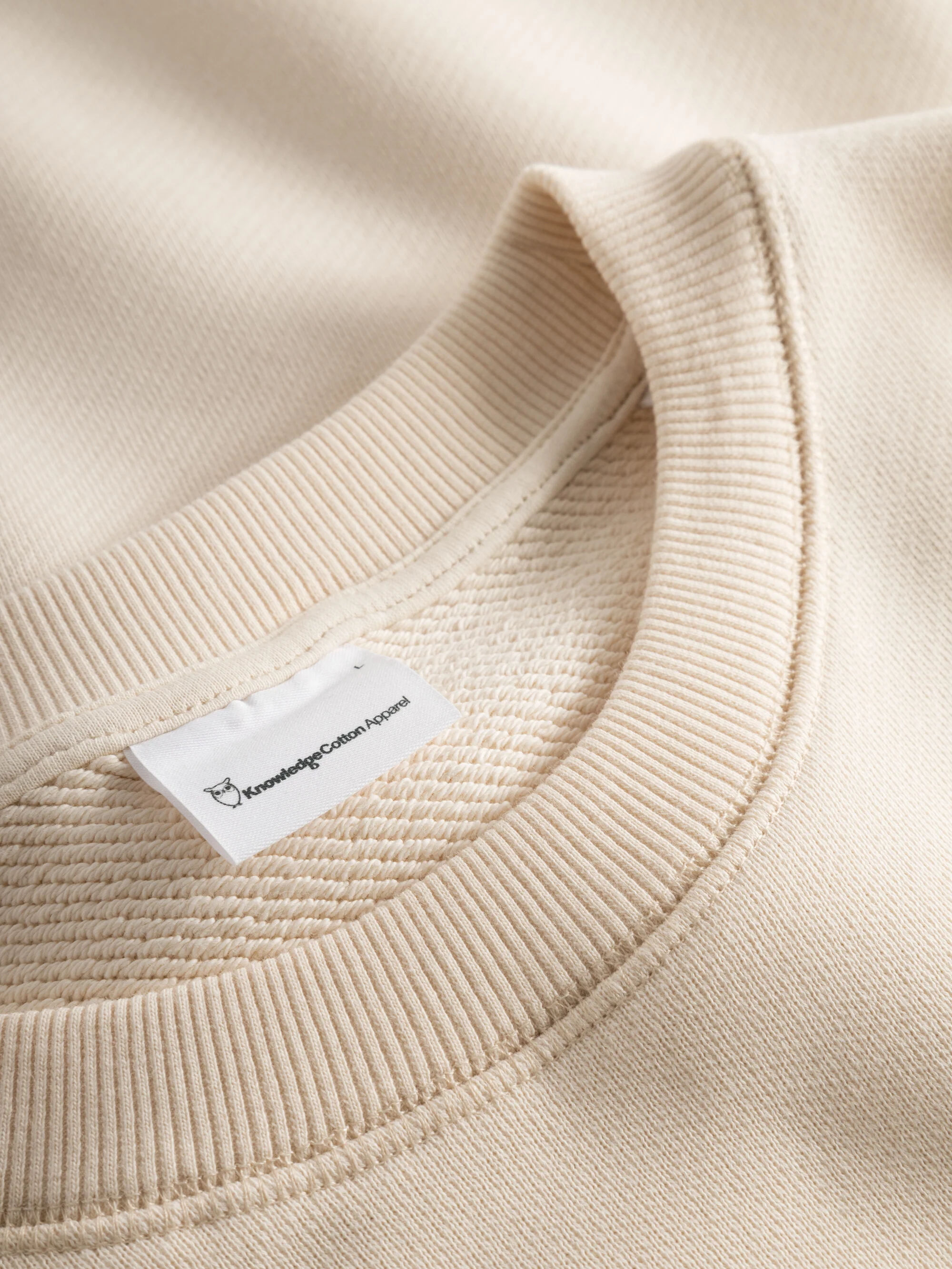 Straight fit sweat with embroidery at chest - Buttercream - Image 6