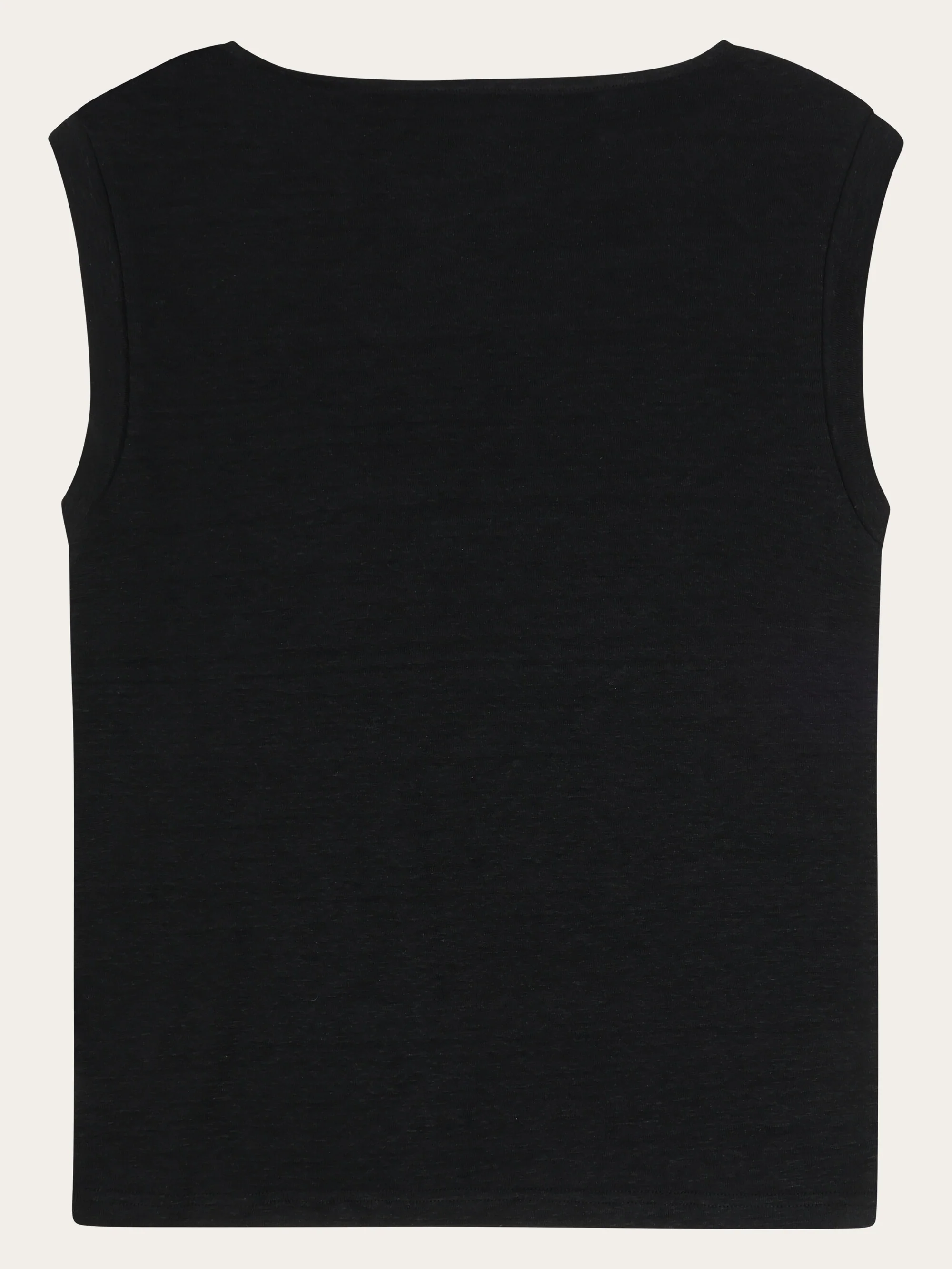 Loose fold up linen t-shirt - Black Jet - Image 4