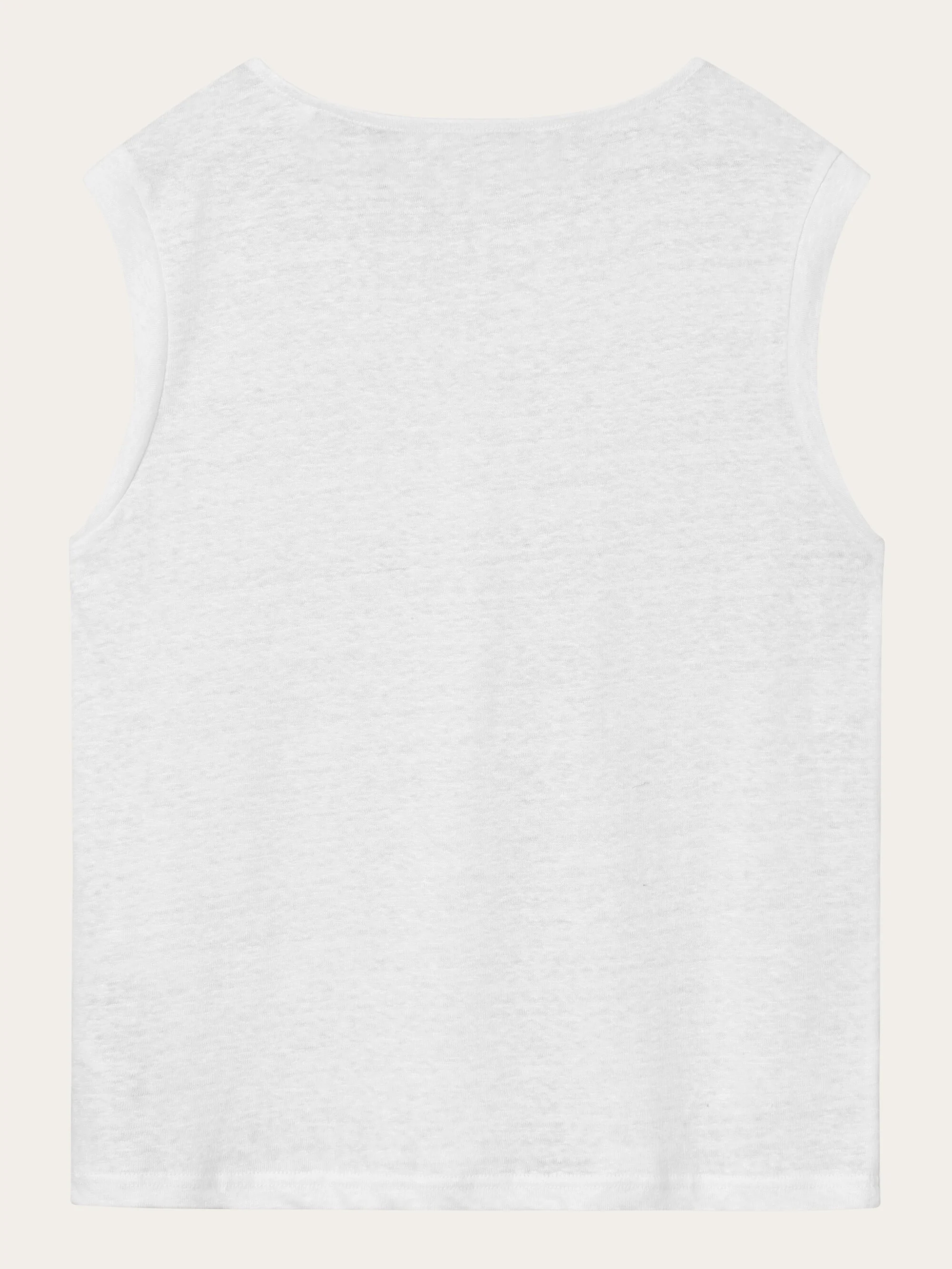 Loose fold up linen t-shirt - Bright White - Image 5