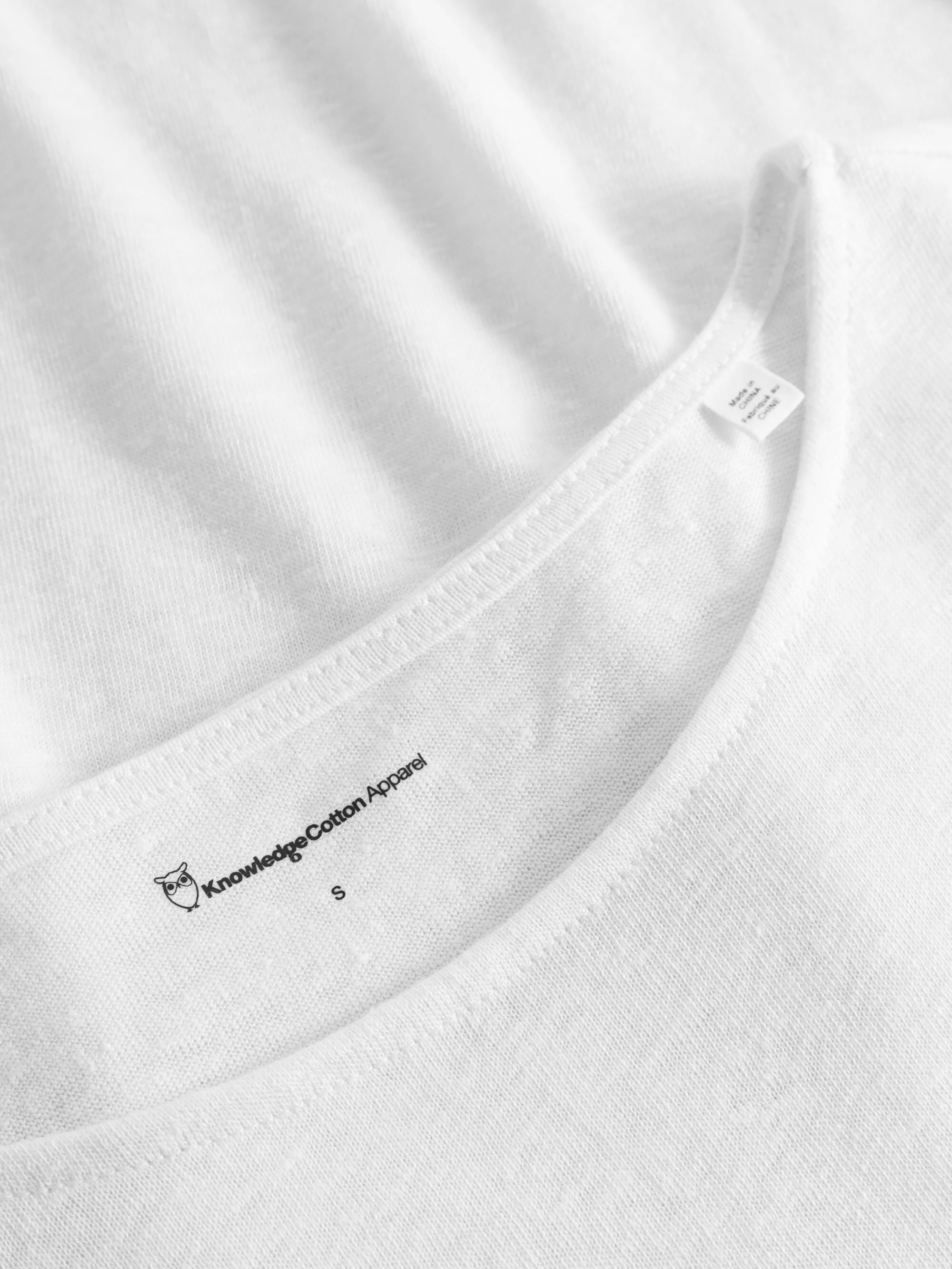 Loose fold up linen t-shirt - Bright White - Image 6