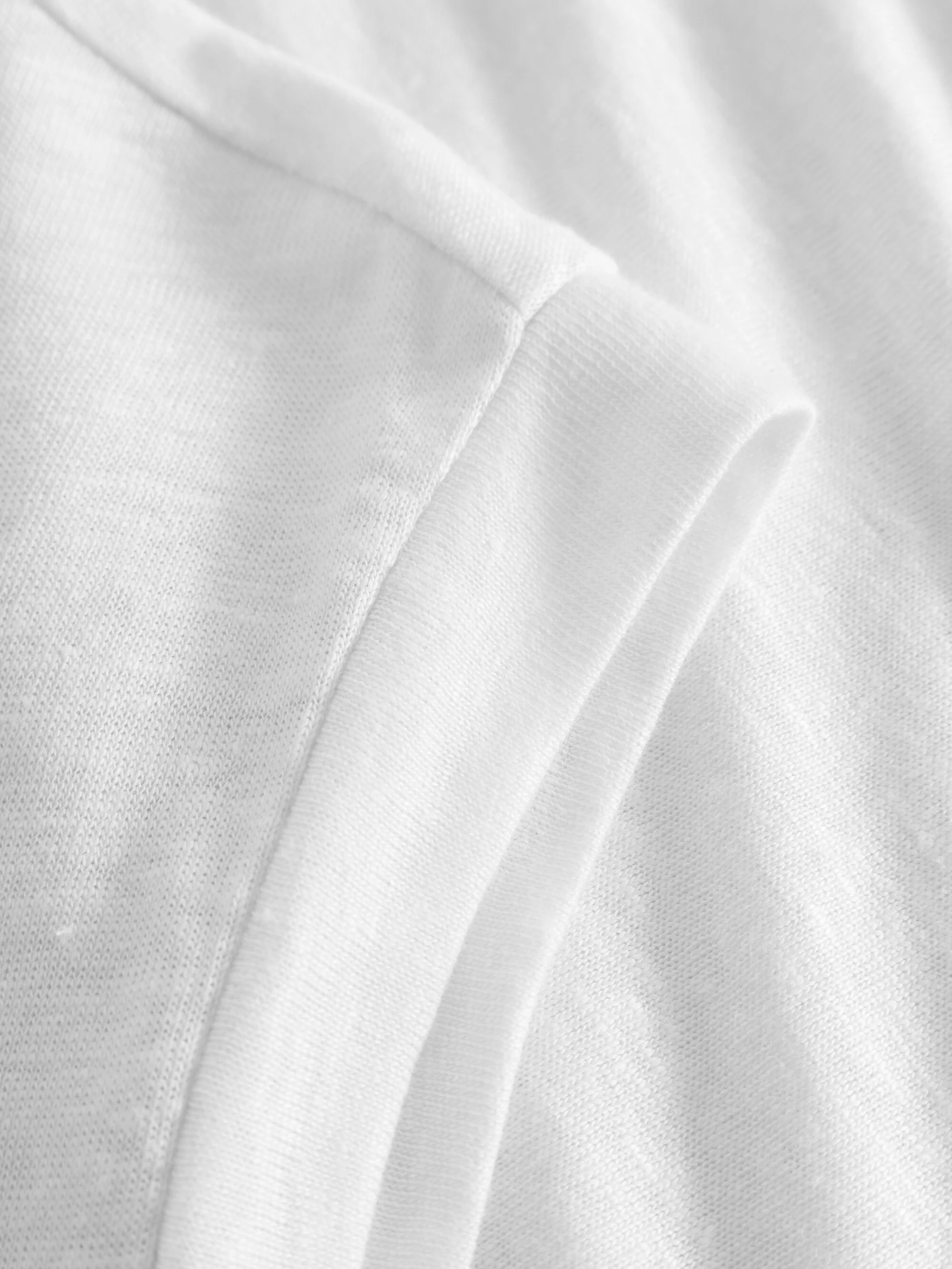 Loose fold up linen t-shirt - Bright White - Image 7