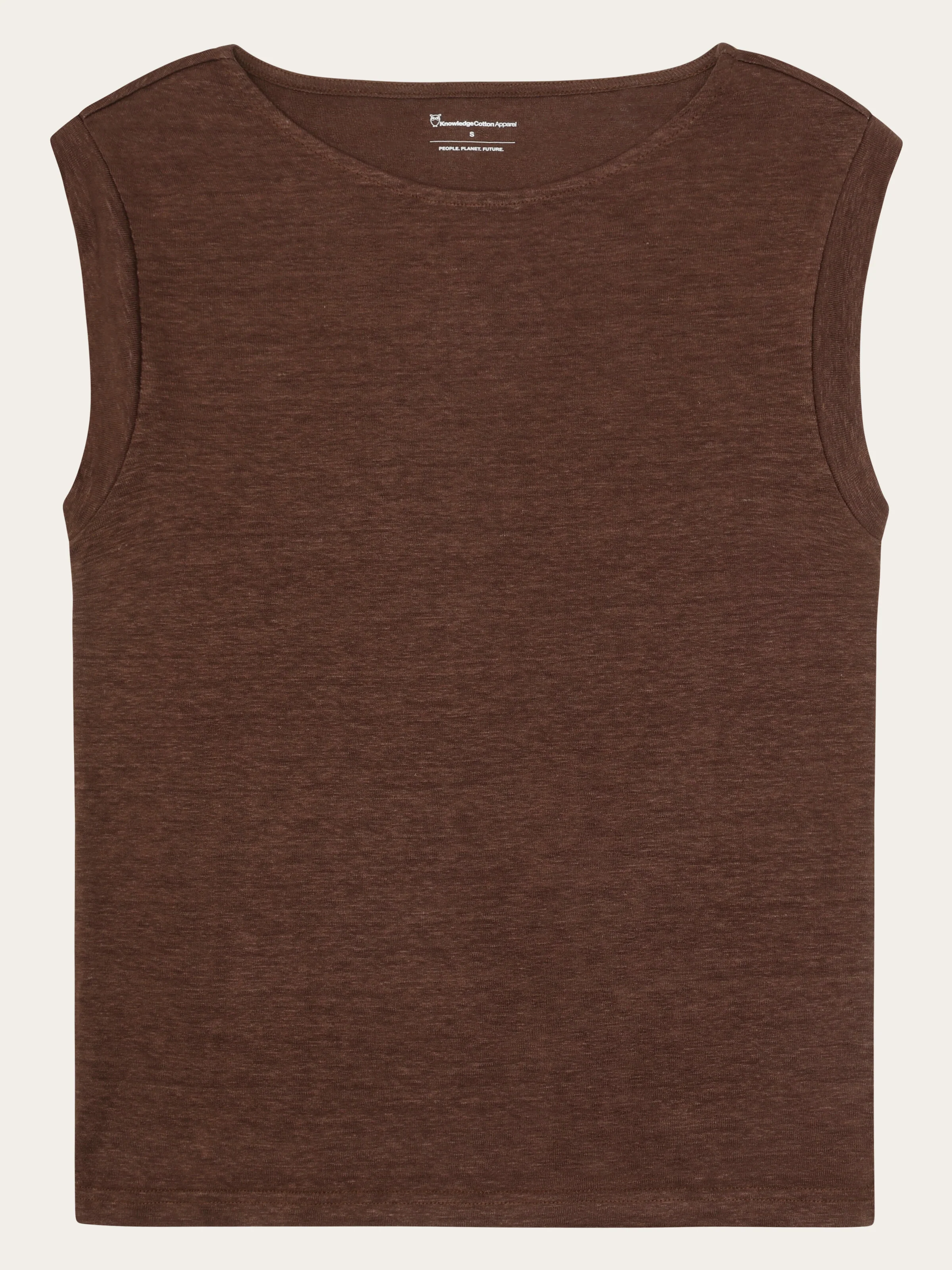 Loose fold up linen t-shirt - Shaved Chocolate