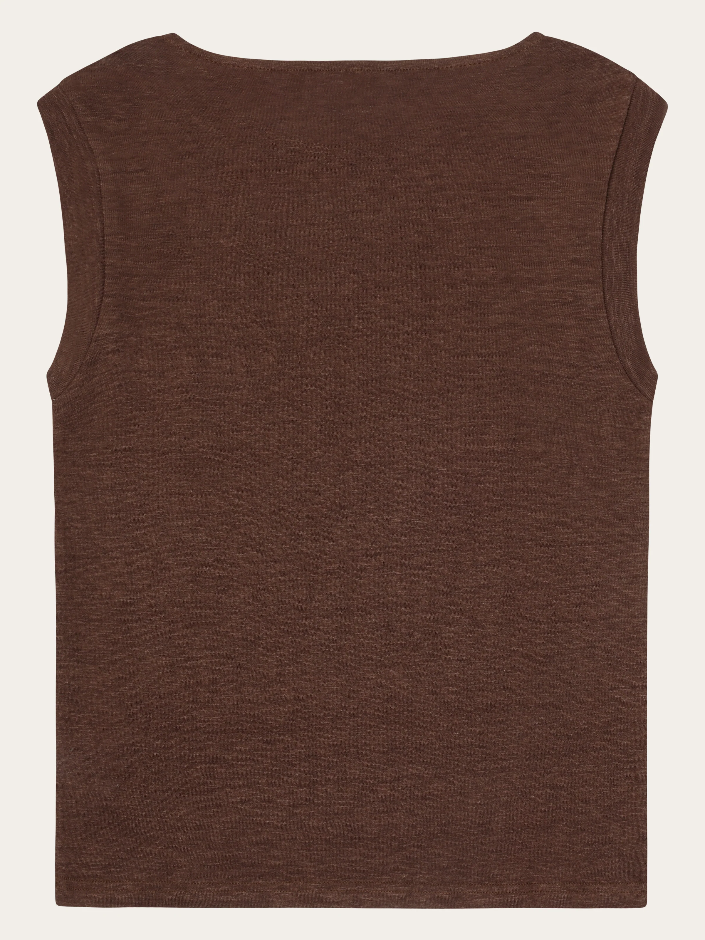 Loose fold up linen t-shirt - Shaved Chocolate - Image 3