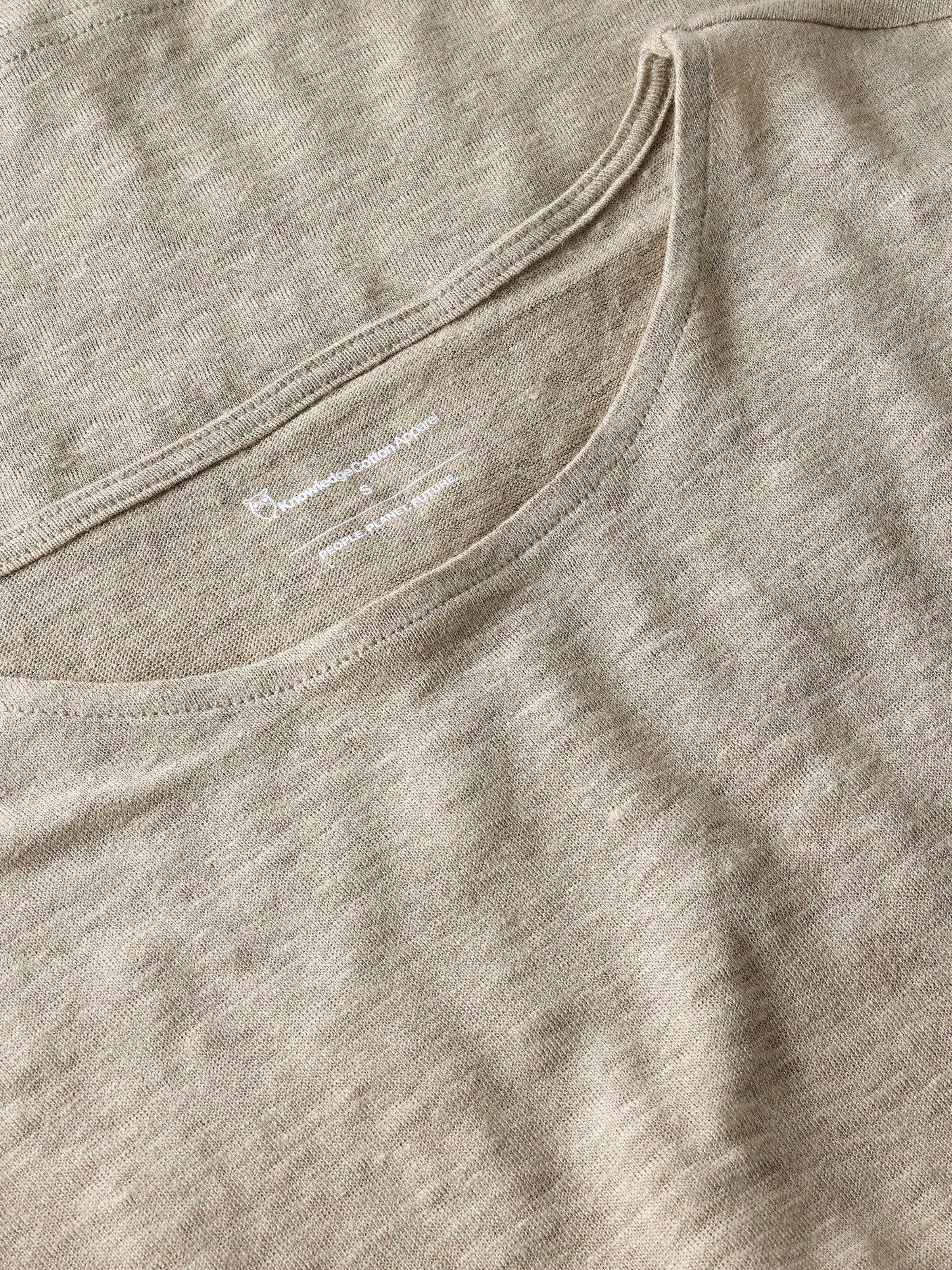 Loose fold up linen t-shirt - Twill - Image 2