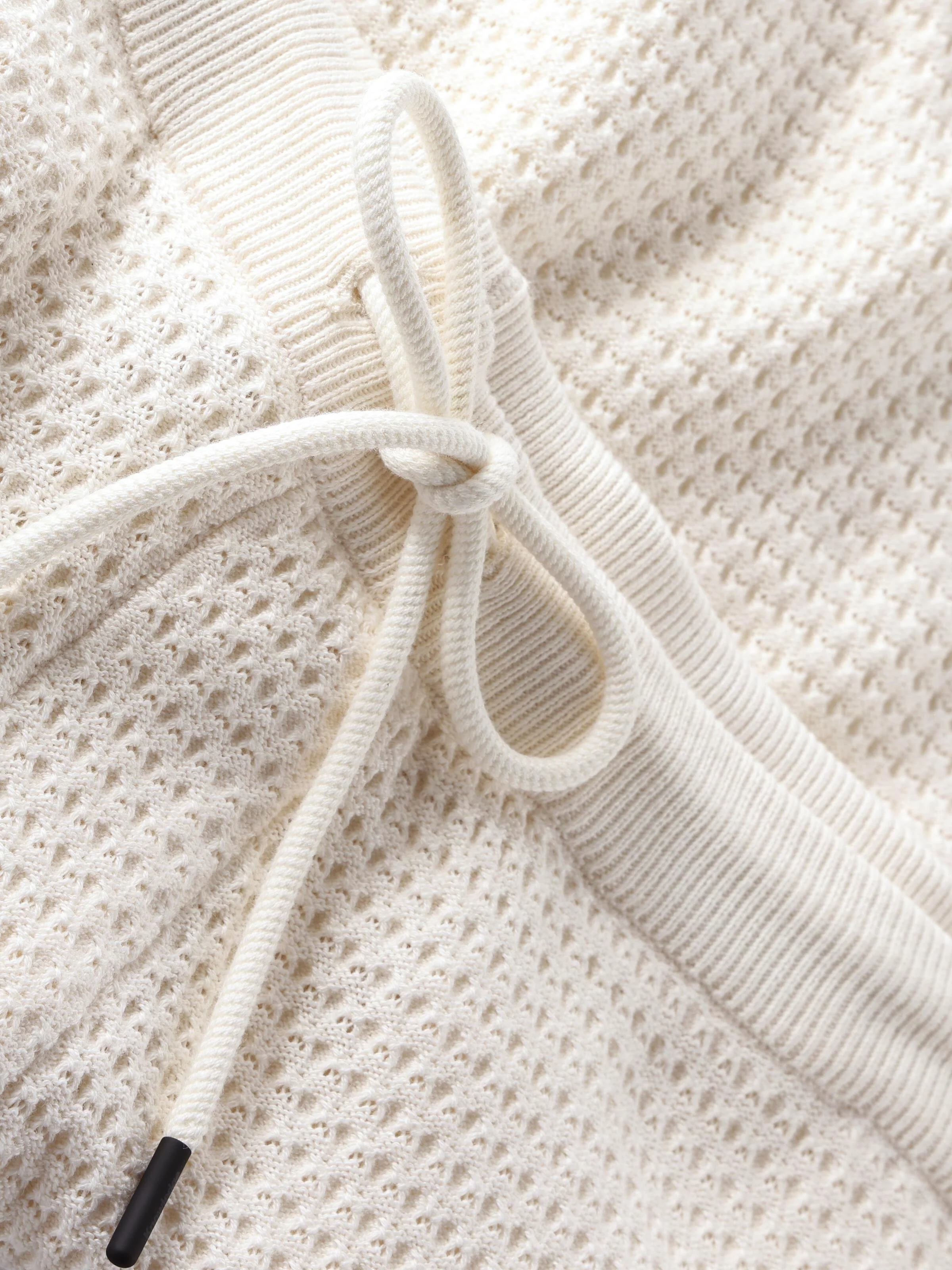 Loose knit shorts - Egret - Image 4