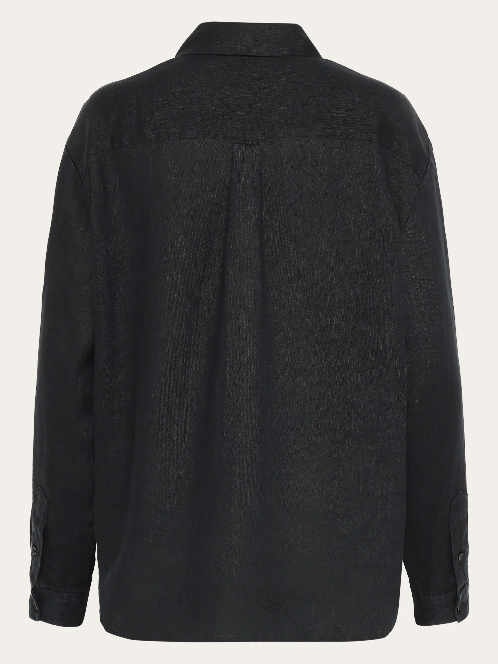 Loose linen shirt - Black Jet - Image 7