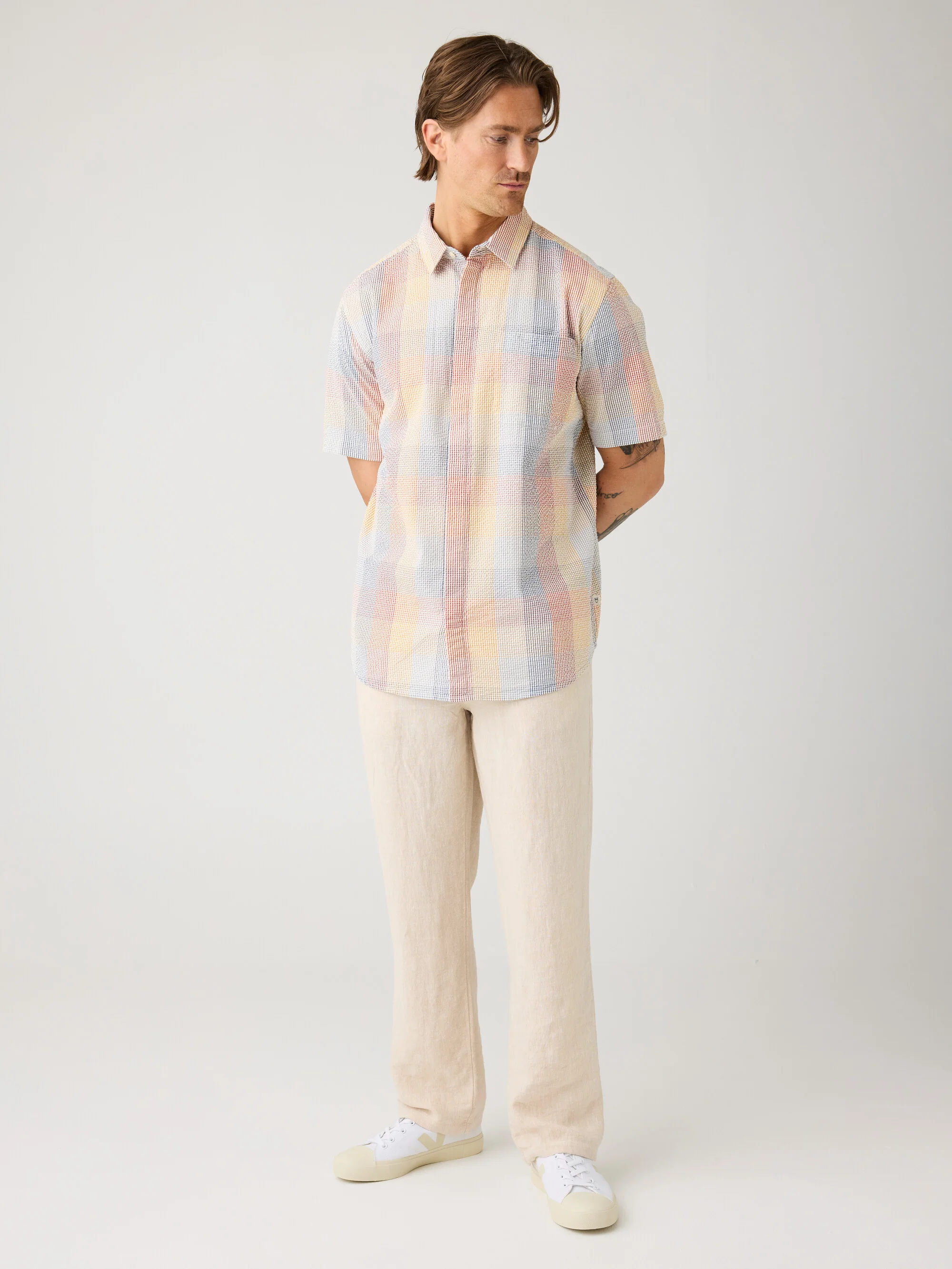Loose linen pant - Yarndyed Light feather gray - Image 4
