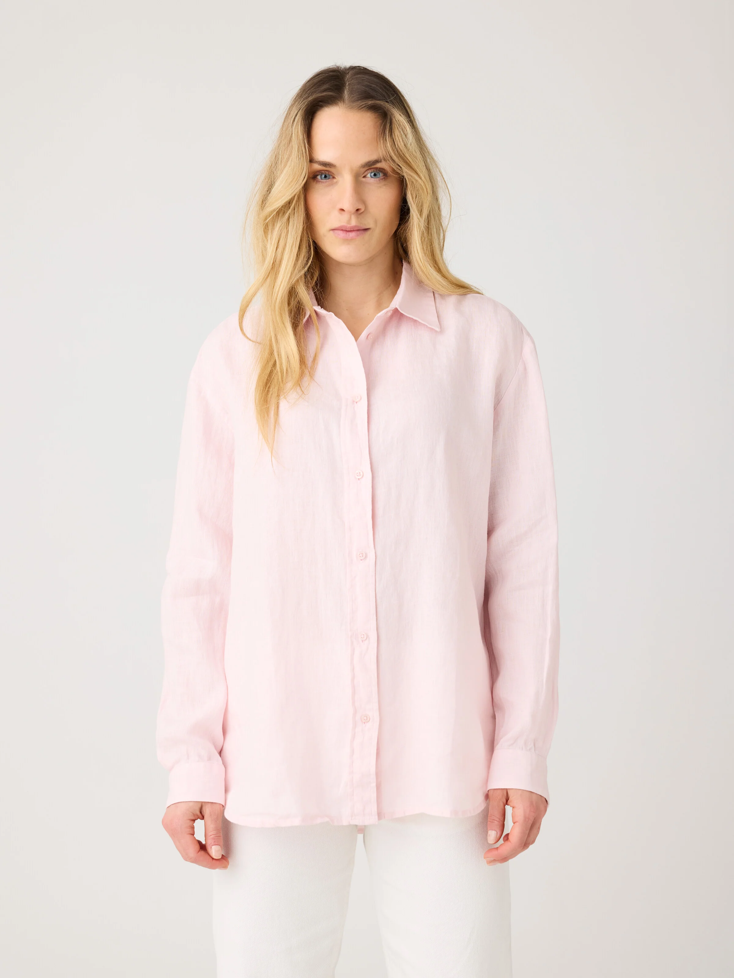 Loose linen shirt - Pale Lilac - Image 2