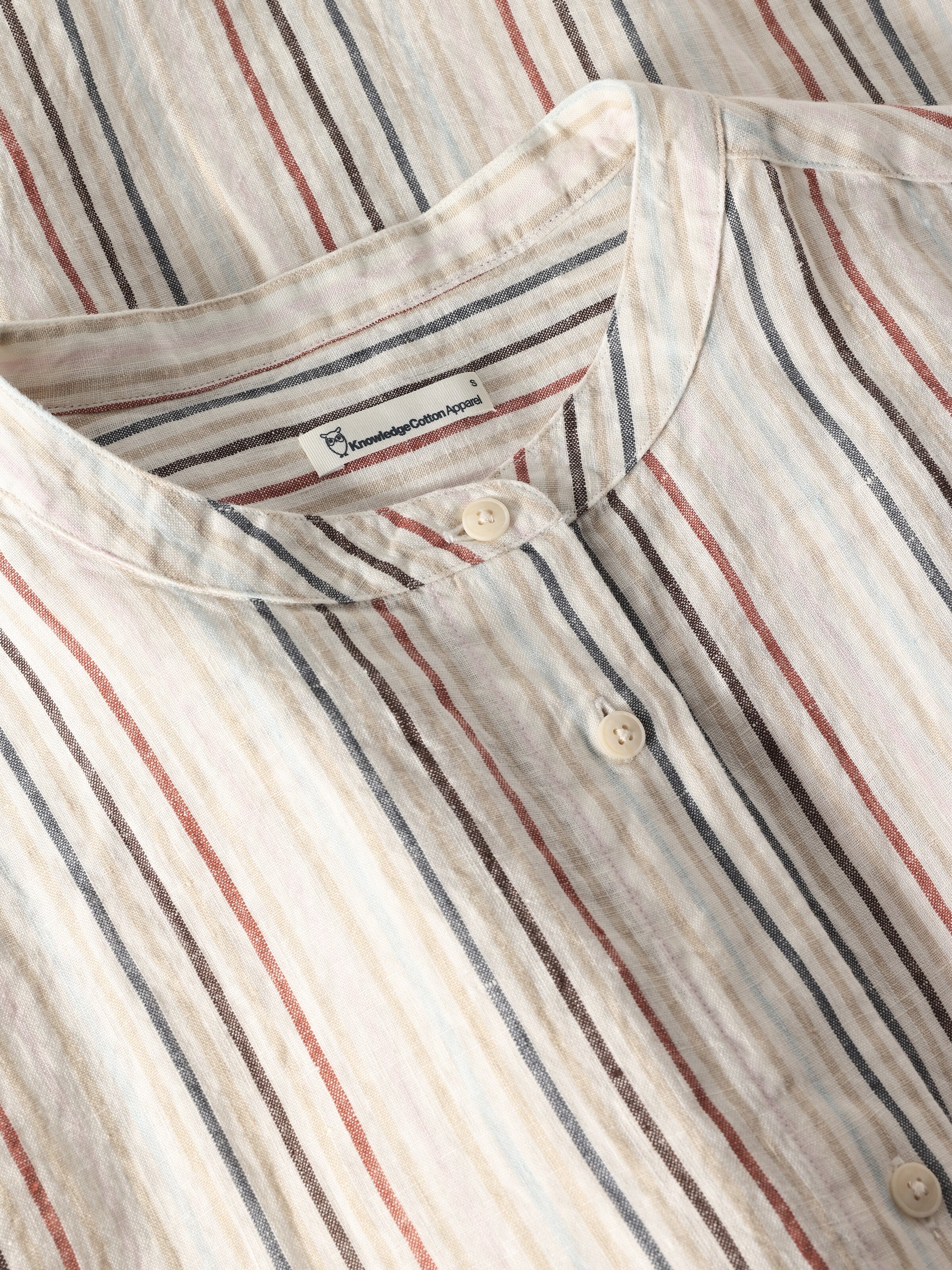 Loose linen stripe shirt - Multi color stripe - Image 4