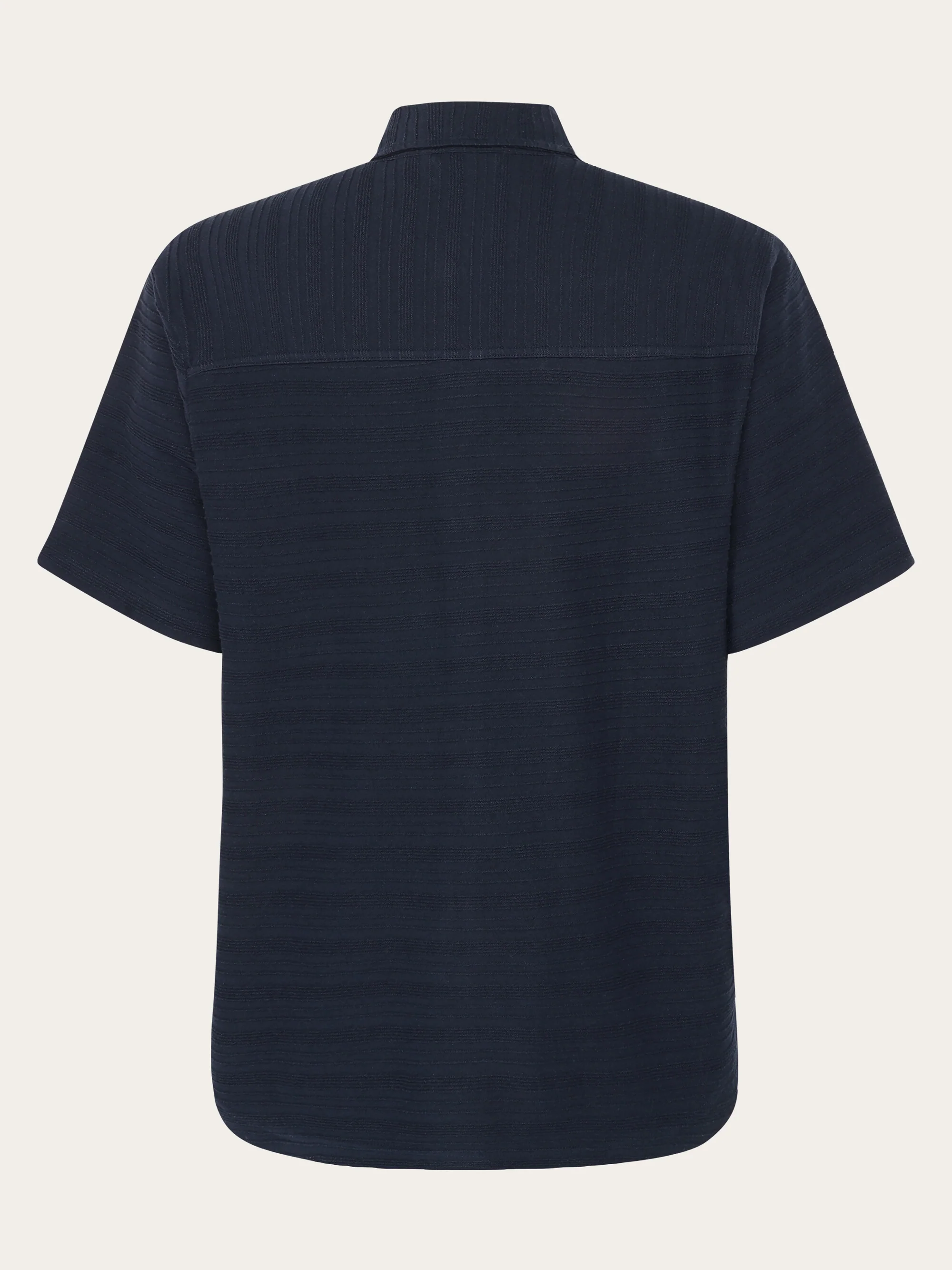 Loose short sleeve cotton solid striped jersey shirt GOTS/Vegan - Night Sky - Image 8