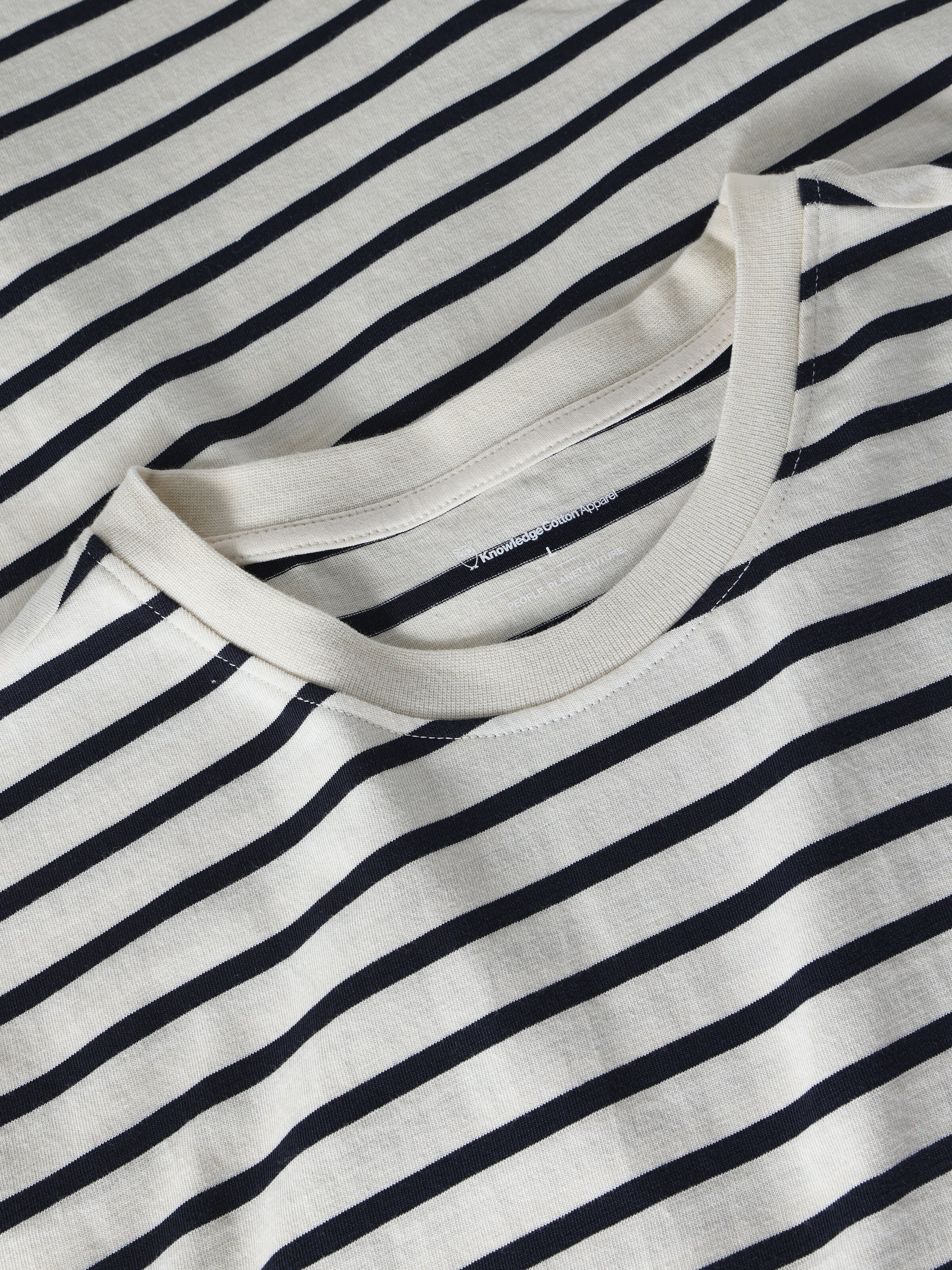 Loose striped t-shirt - Navy - Image 2