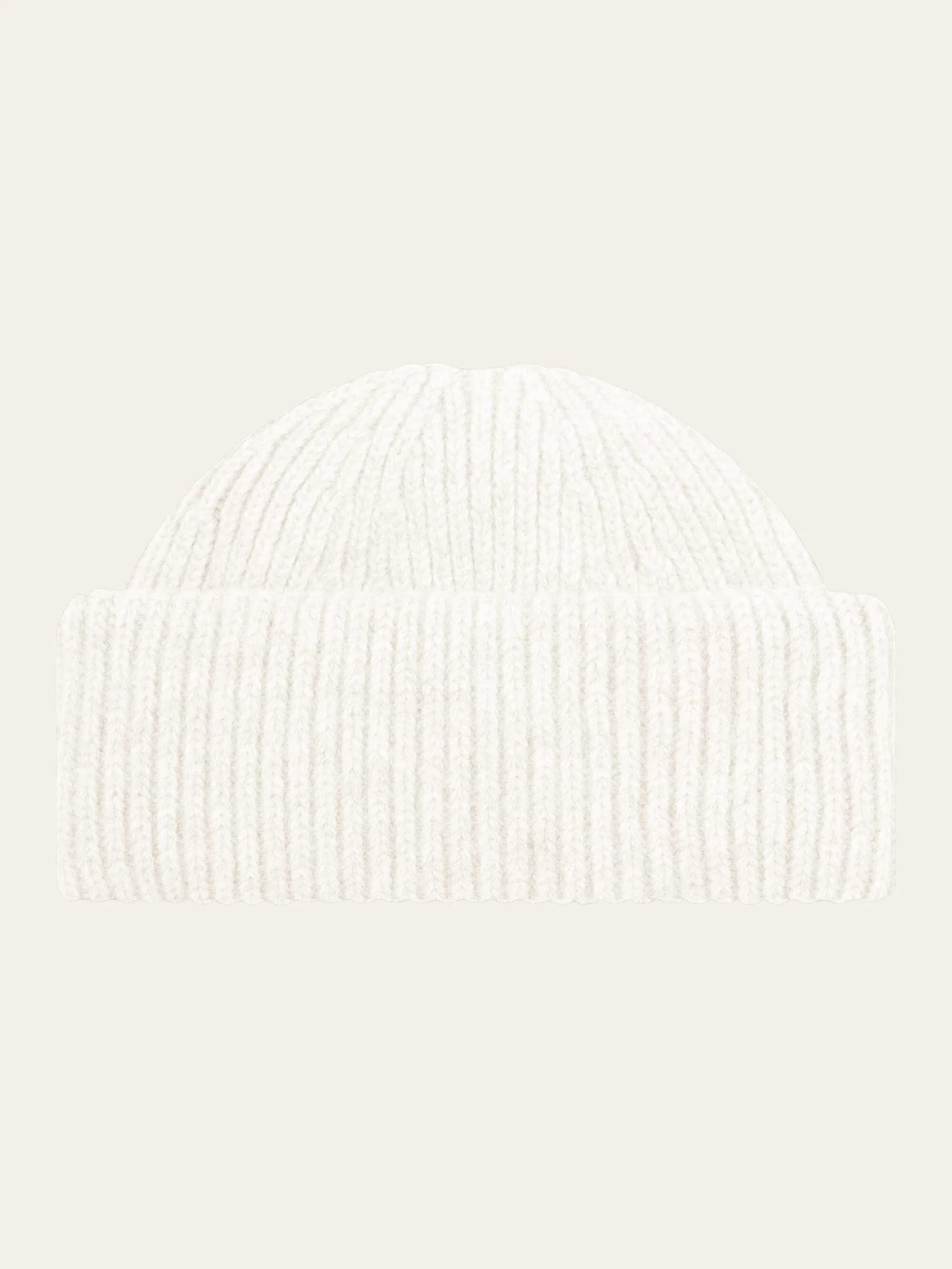 Low wool rib beanie - Egret - Image 2