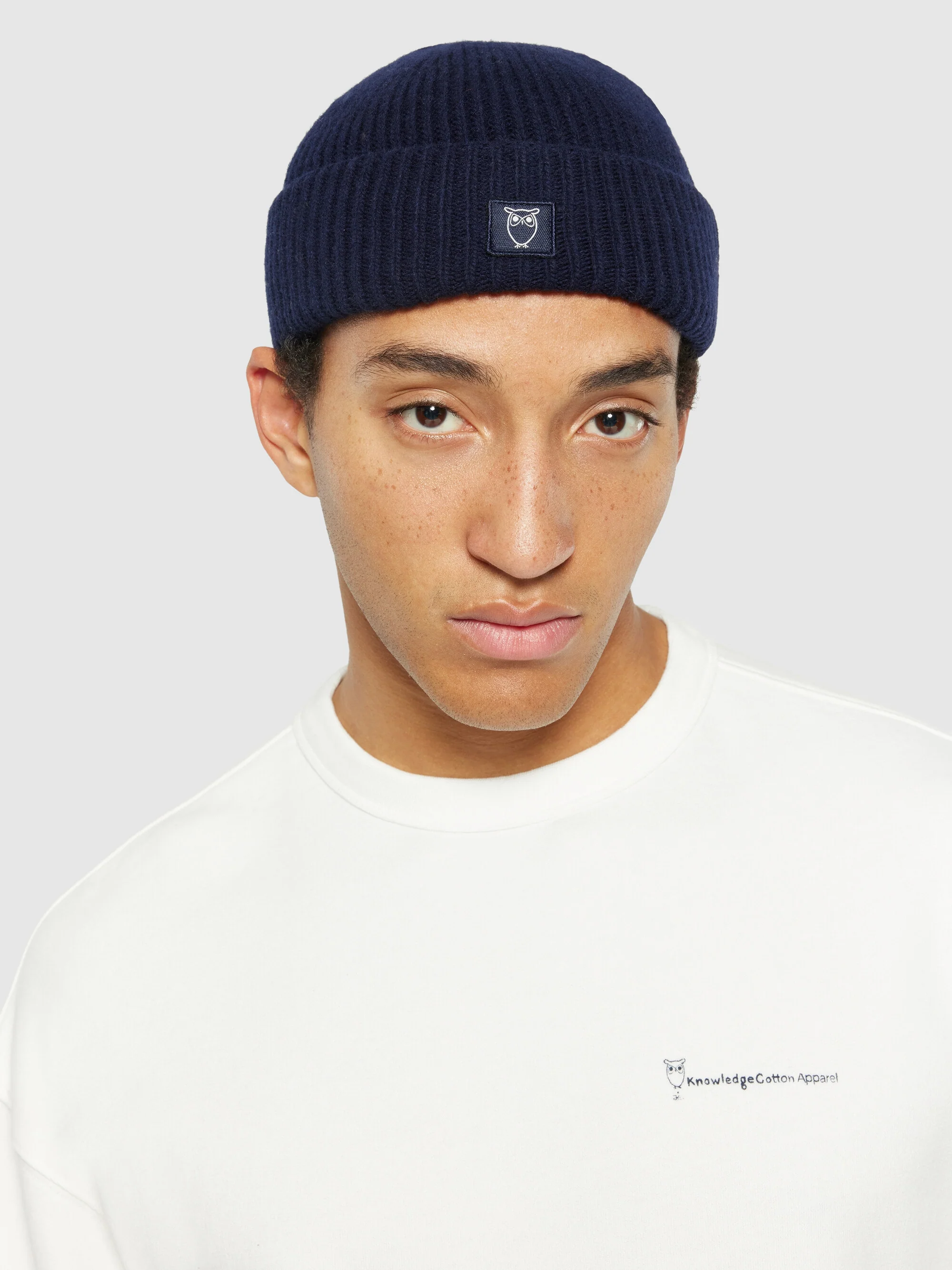 Low wool rib beanie - Total Eclipse - Image 4