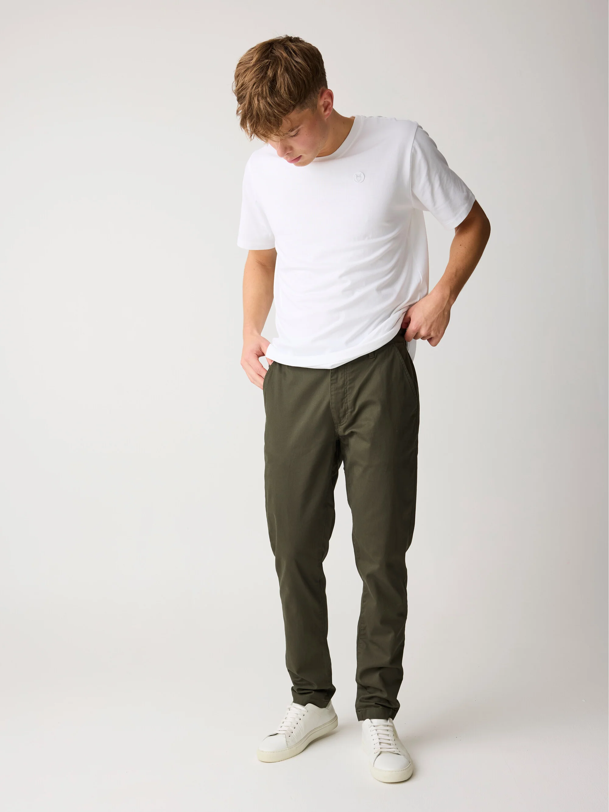 LUCA slim twill chino pants - Forest Night - Image 3