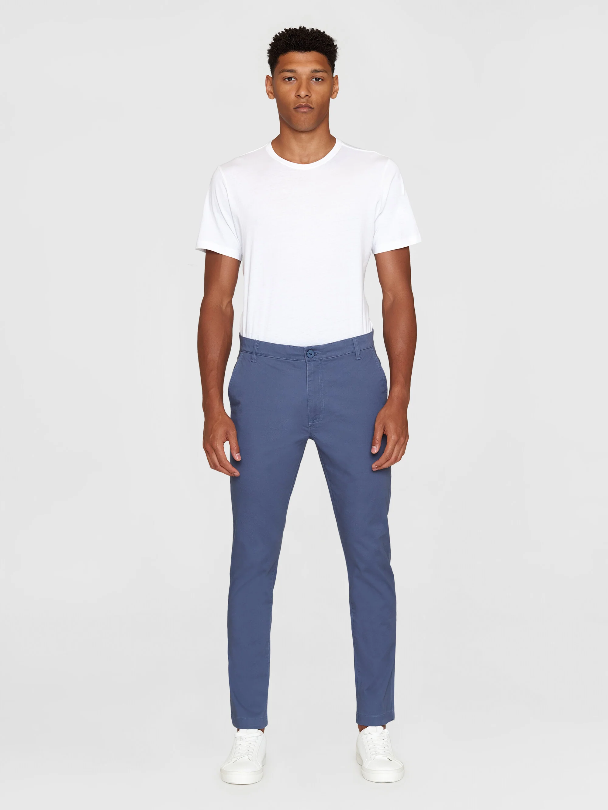 LUCA slim twill chino pants - Vintage Indigo - Image 3