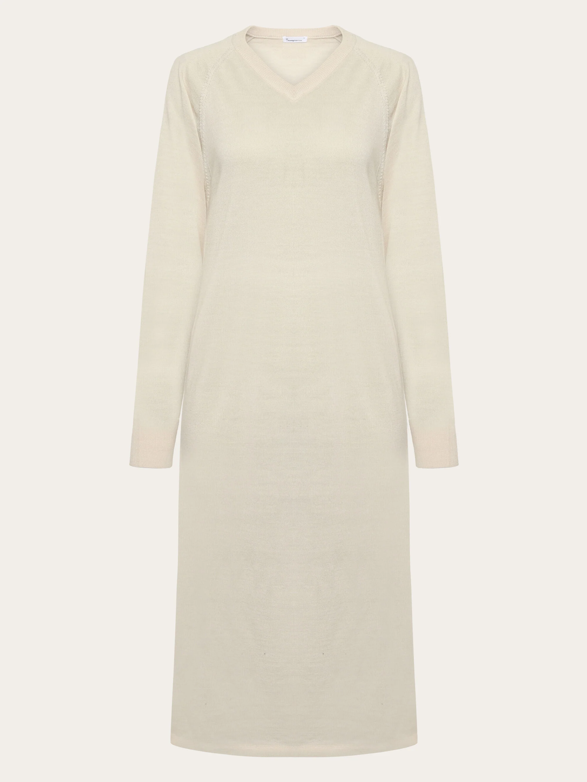 Merino mid length v-neck dress - RWS - Kelp