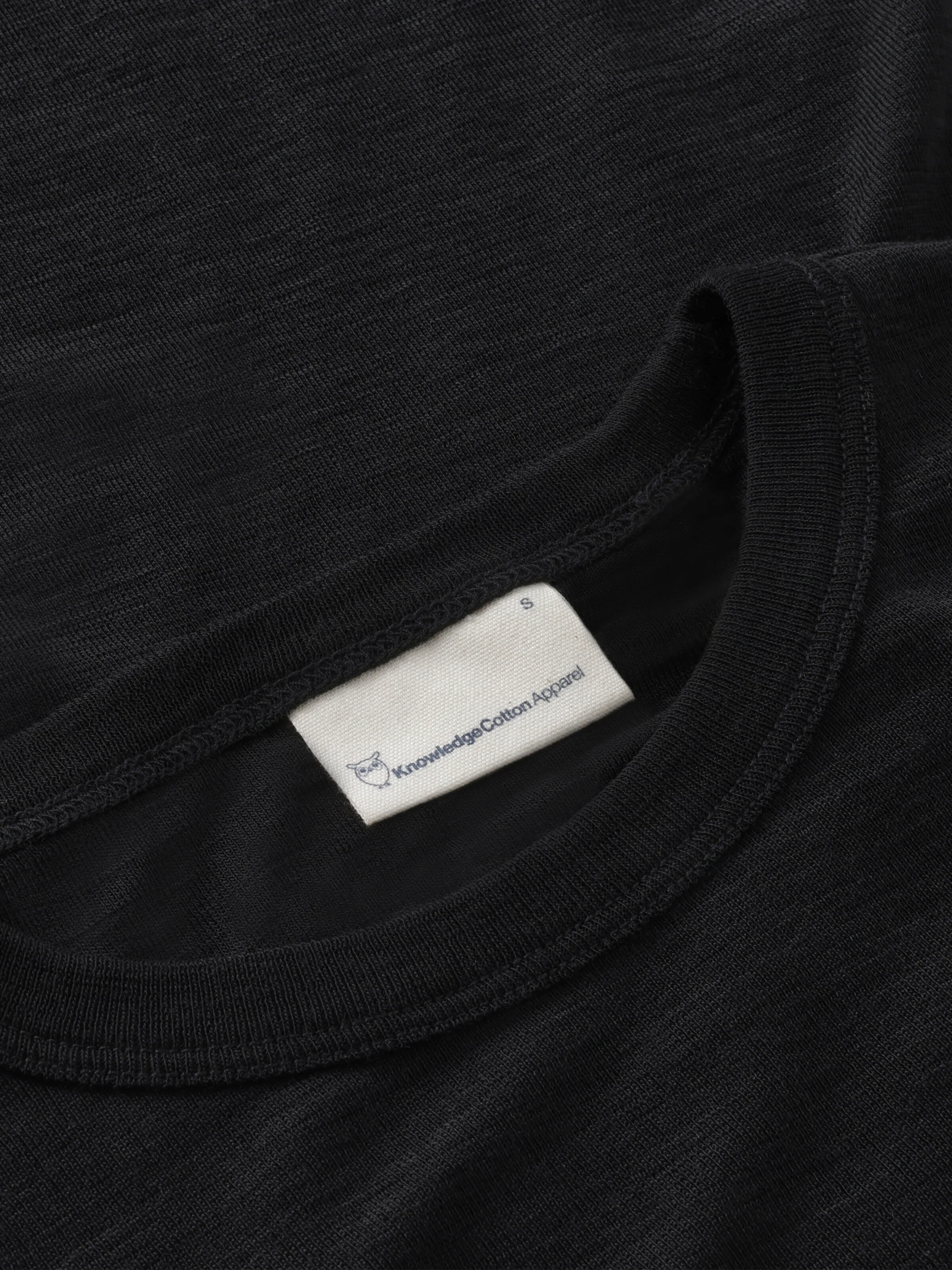 Merino rib long sleeve roll-neck - Black Jet - Image 2