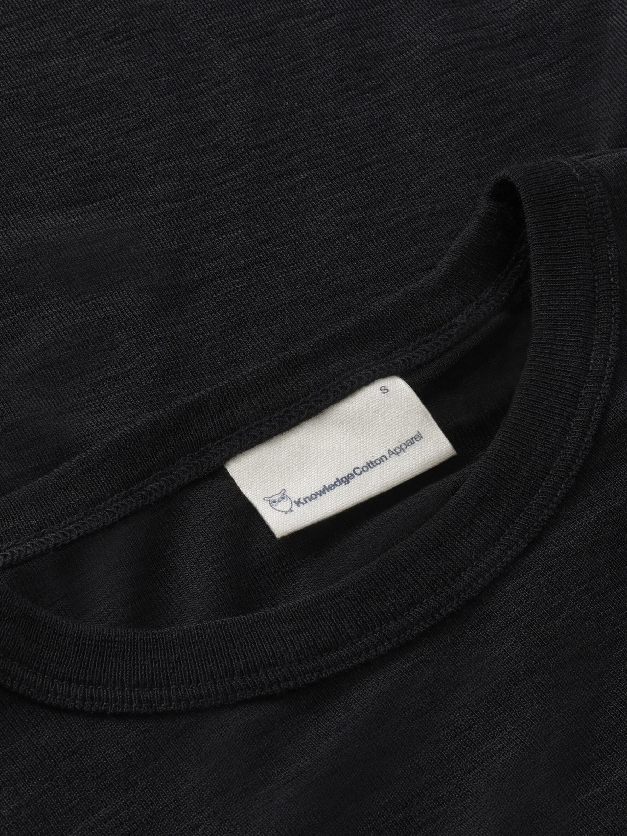 Merino rib long sleeve t-shirt - Black Jet - Image 4