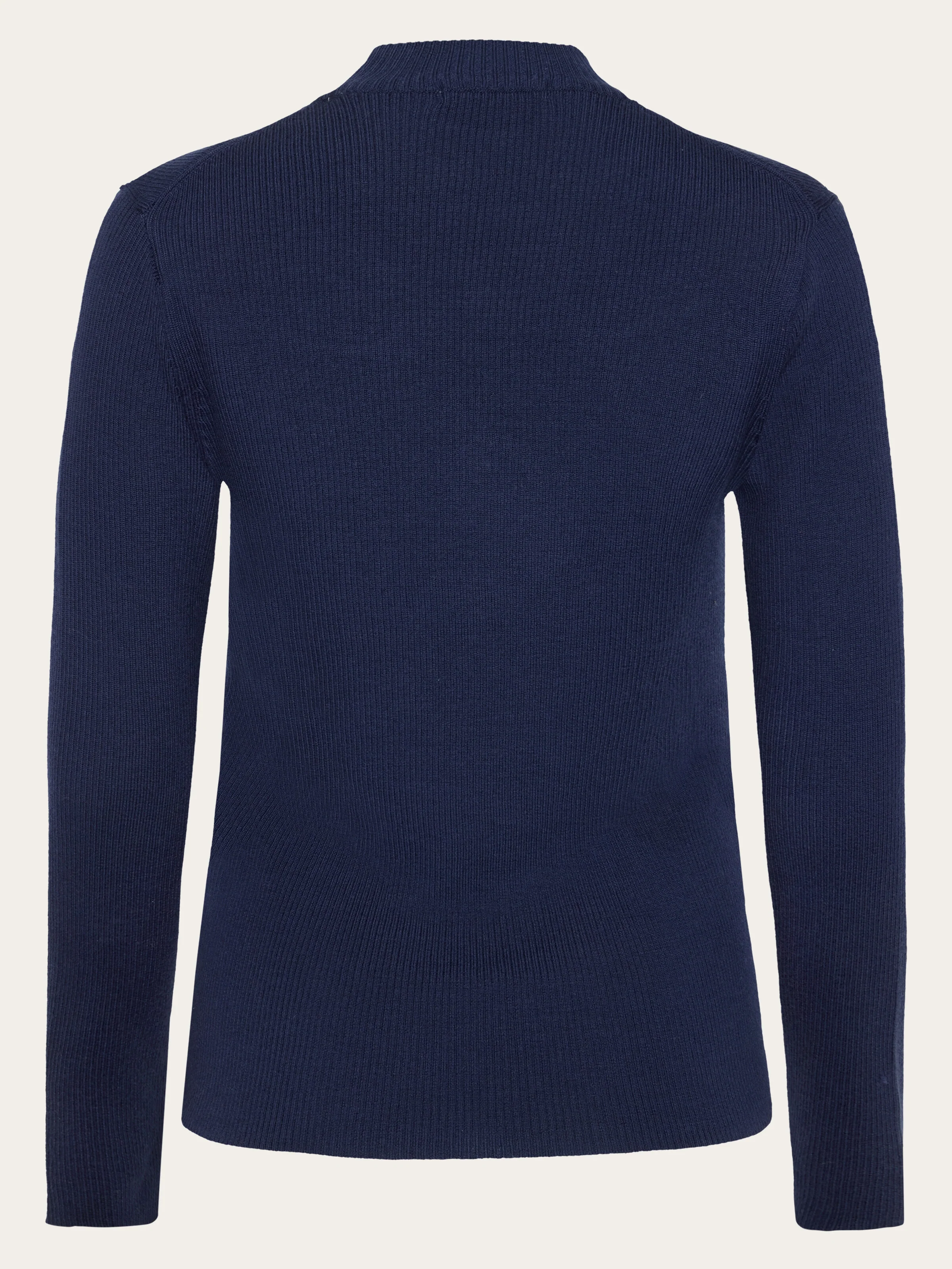 Merino rib mock neck long sleeve t-shirt - Total Eclipse - Image 2