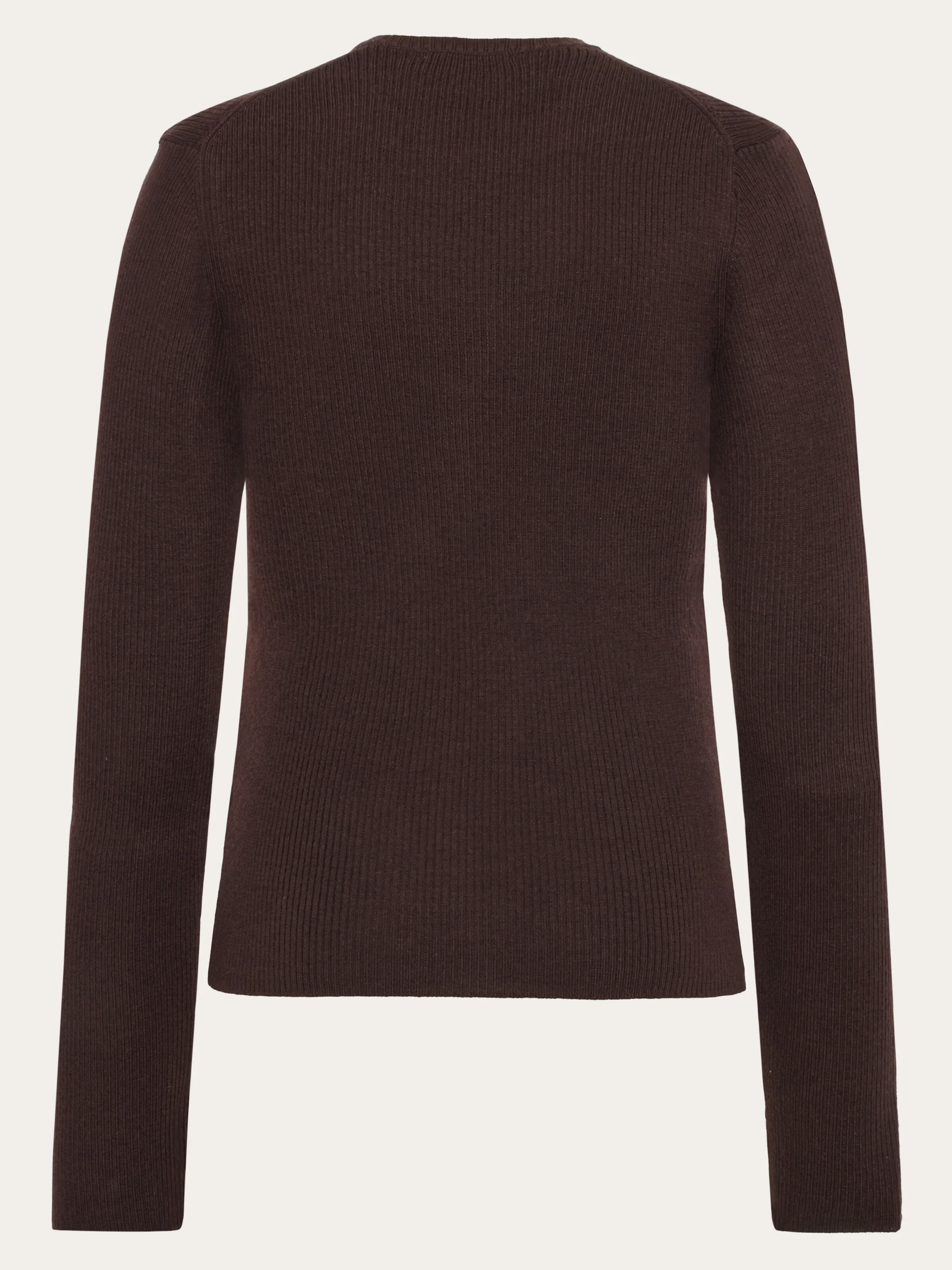 Merino Wool Rib Knit RWS - Chocolate Torte - Image 2