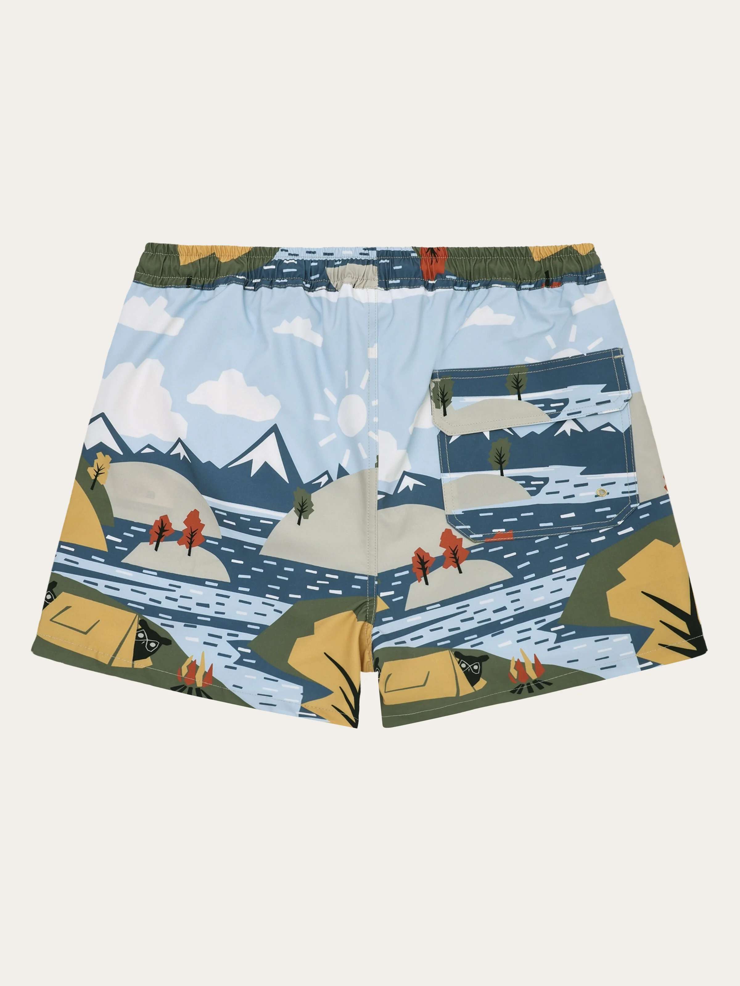 Mid-thigh print swimshorts - Blue - Image 5