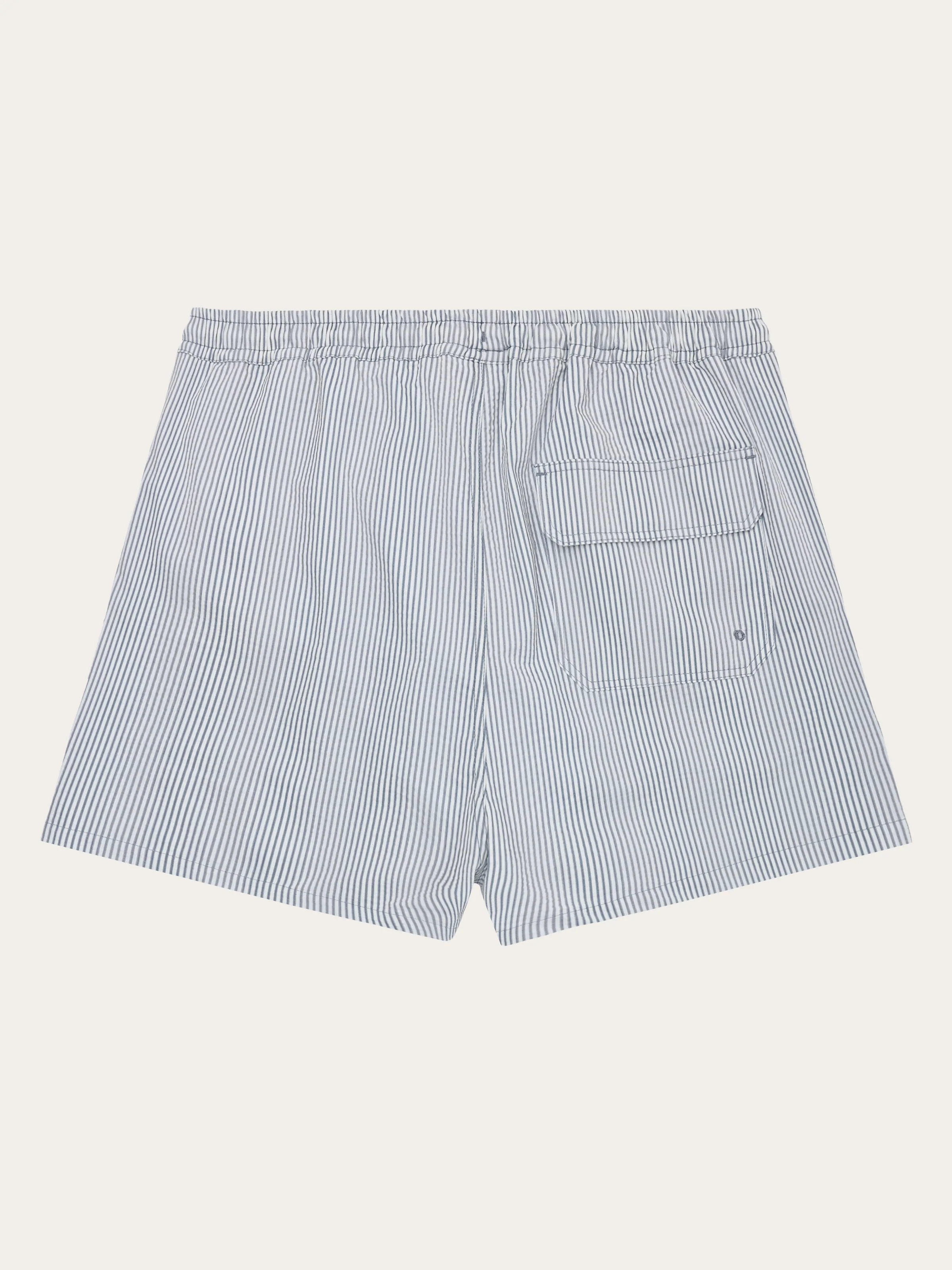 Mid-thigh seersucker swimshorts - Blue stripe - Image 5