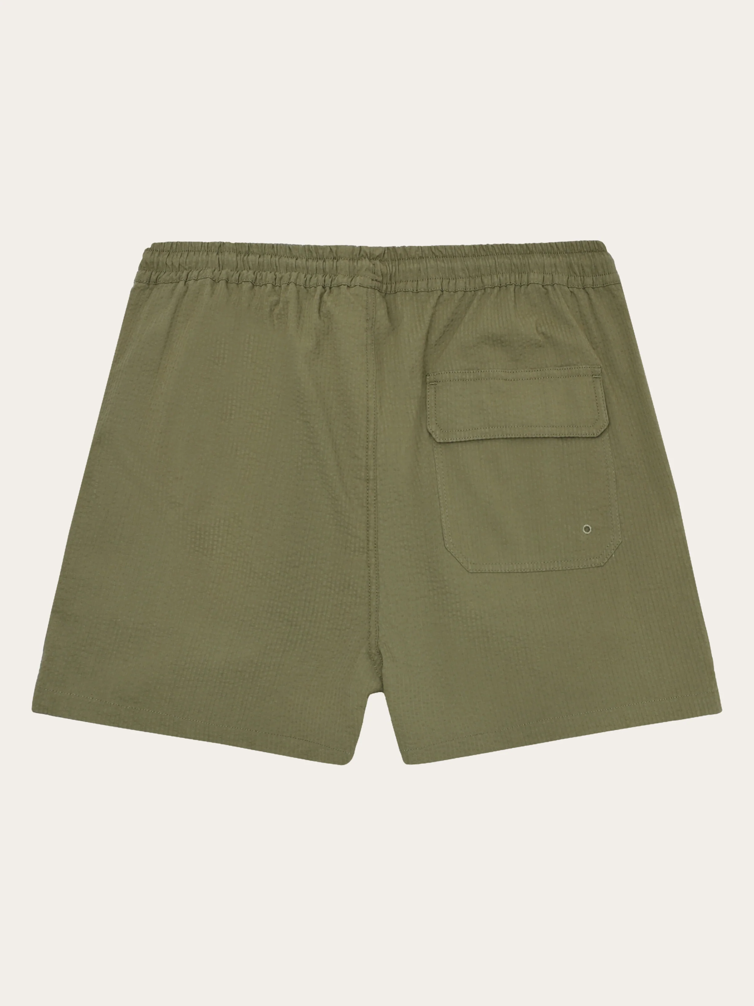 Mid-thigh seersucker swimshorts - Burned Olive - Image 4